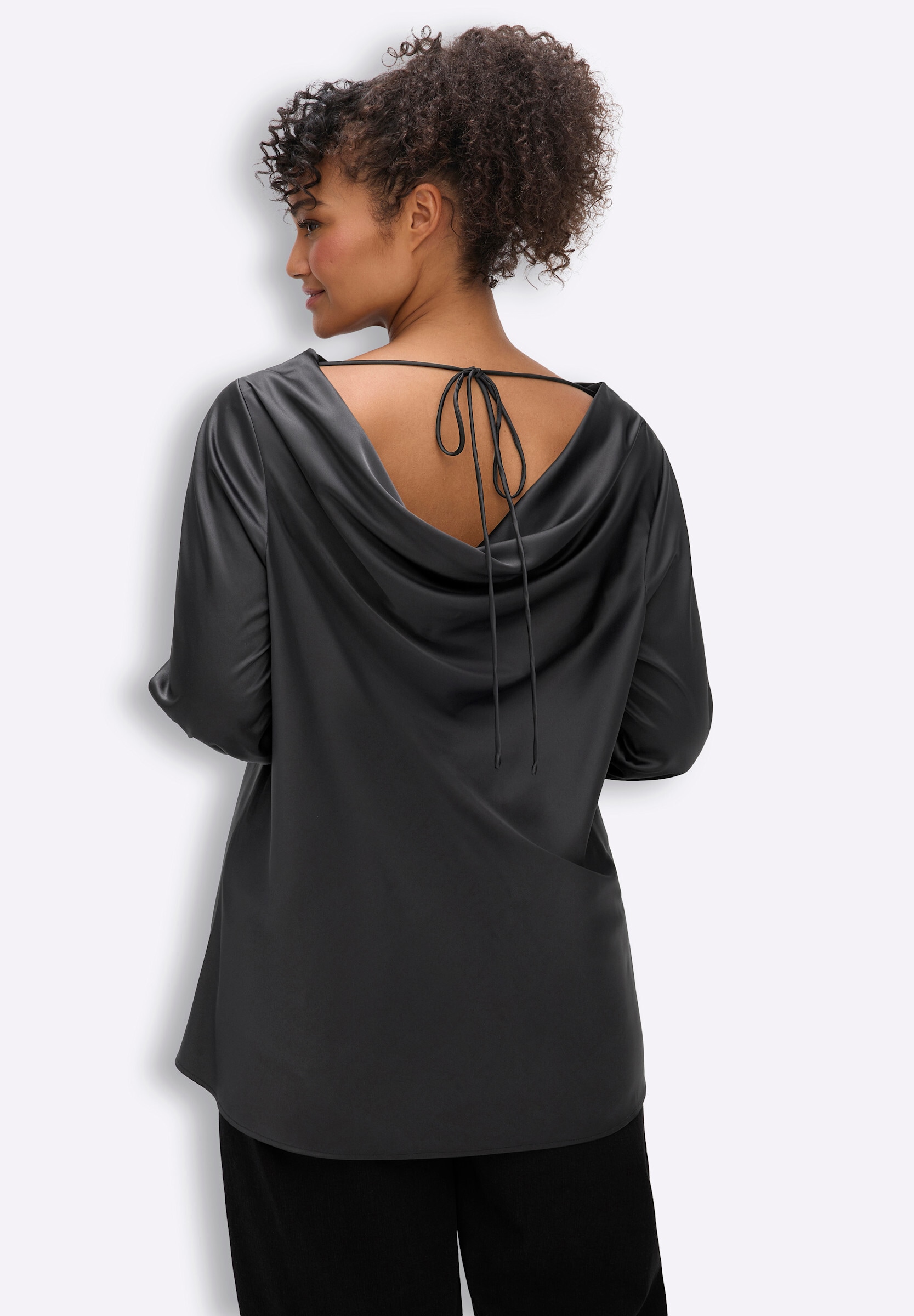 Sheego Longbluse »Tunika Tunika mit Wasserfall-Ausschnitt«