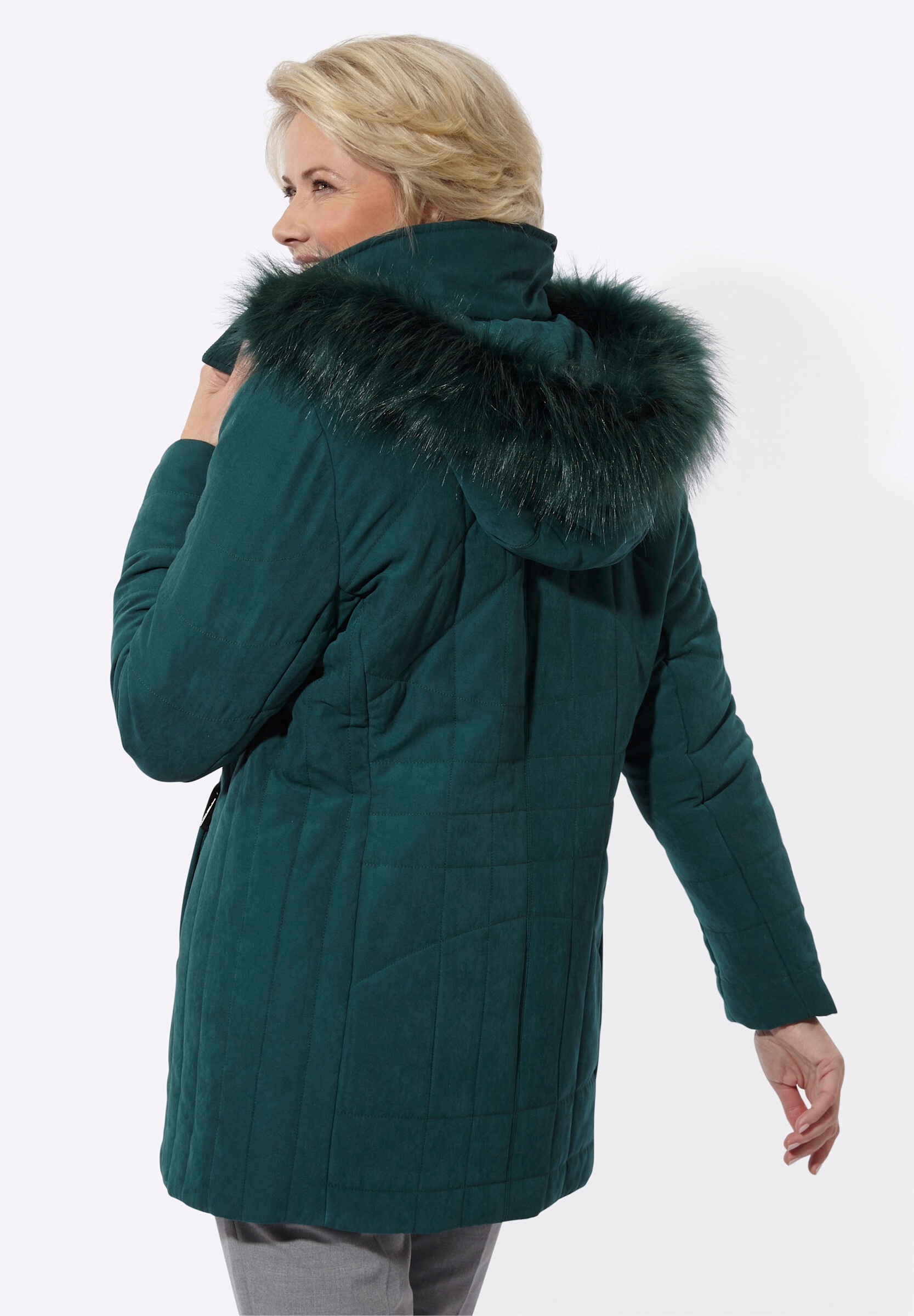Witt Steppjacke »Kapuzenjacke Kapuzenjacke Pelz-Imitat-Besatz« Abnehmbare Kapuze