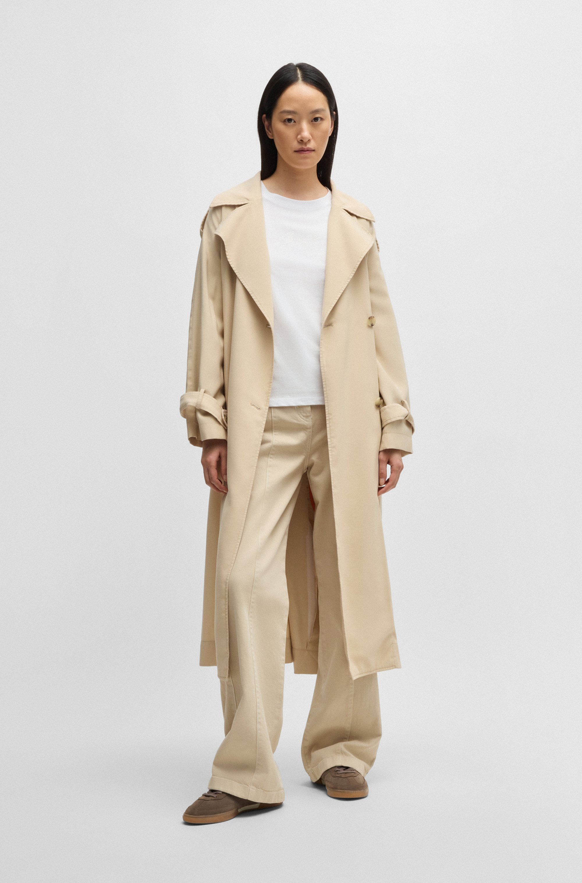 BOSS ORANGE T-Shirt »Esogo_MA_crystal Premium Damenmode« mit glitzer Logoschriftzug