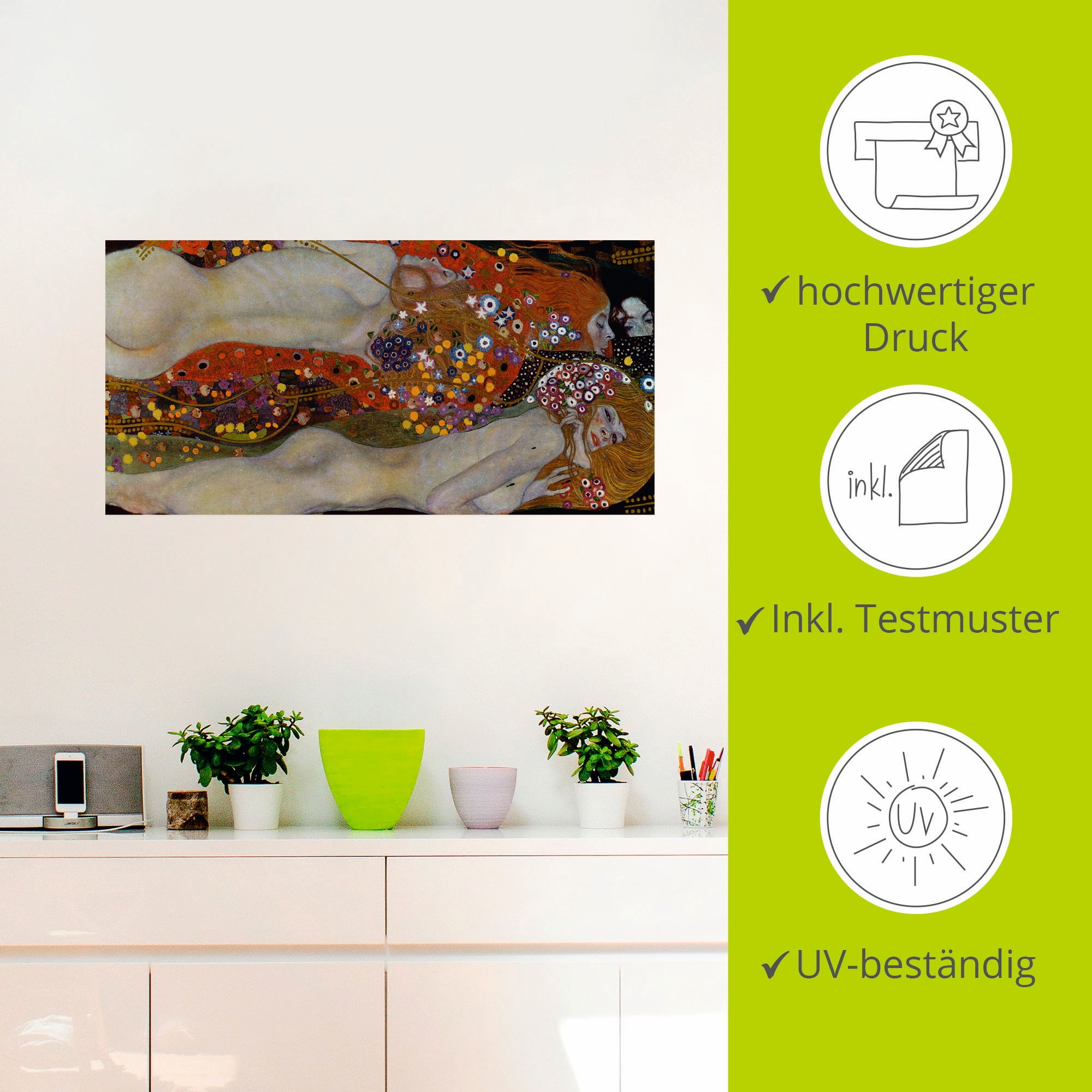 Artland Wandbild »Wasserschlangen II (Die Freundinnen)«, Frau, (1 St.), als Leinwandbild, Poster, Wandaufkleber in verschied. Größen