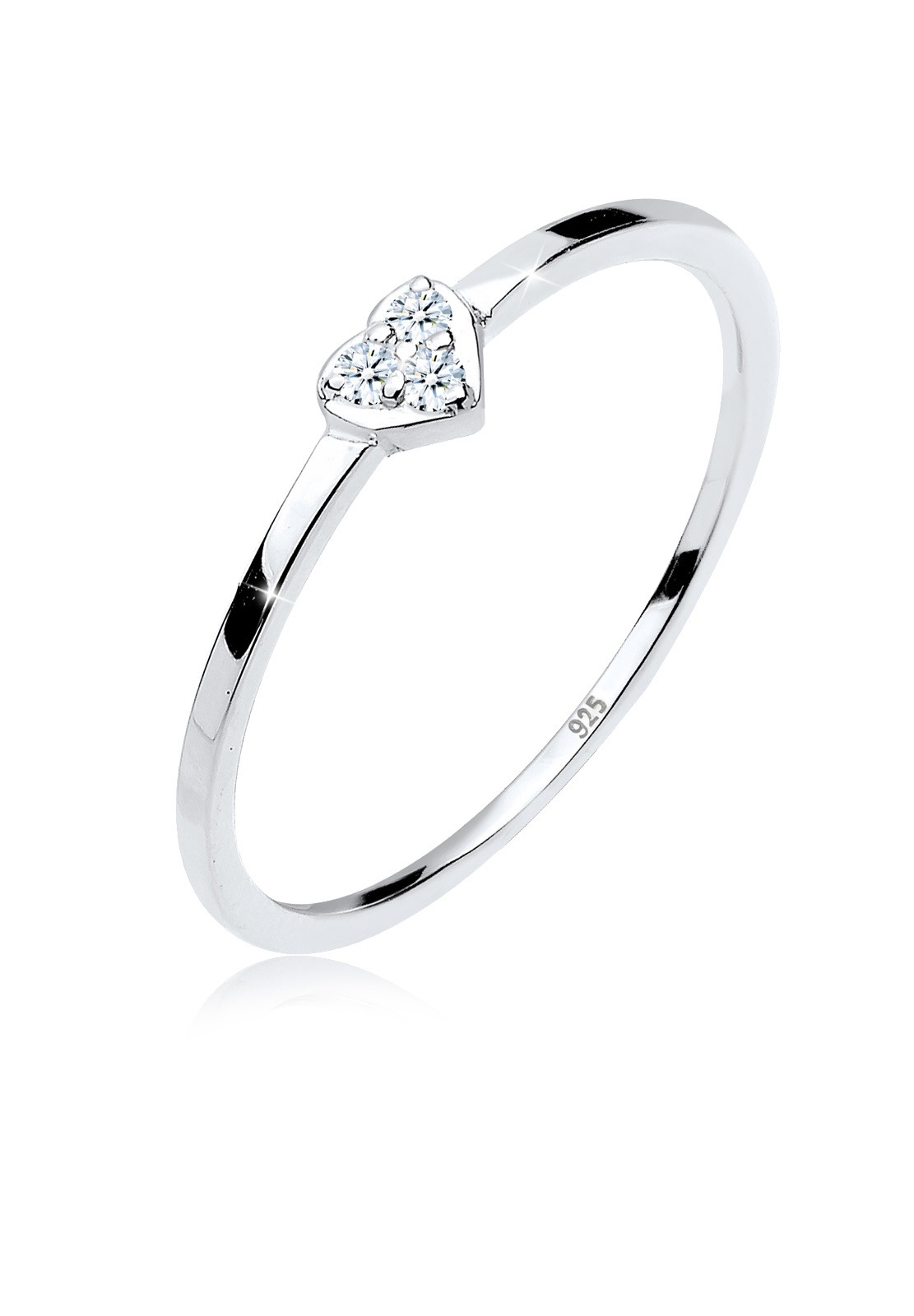 Elli Diamantring »Herz Symbol Diamant 0.04 ct. 925er Sterling Silber«