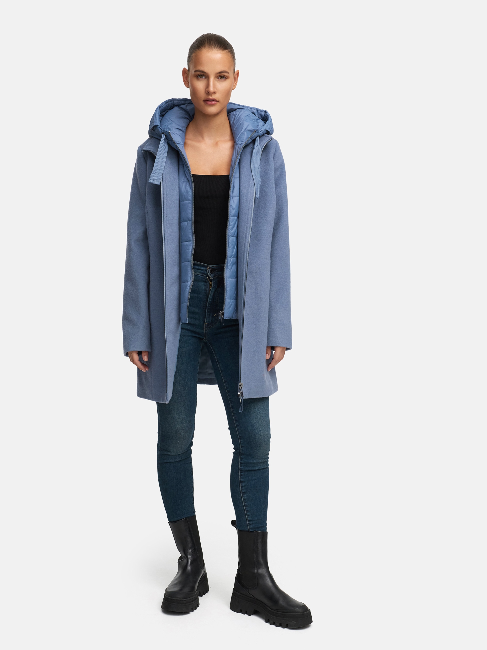 MANISA Wolljacke, mit Kapuze, mit herausnehmbarer Kapuze
