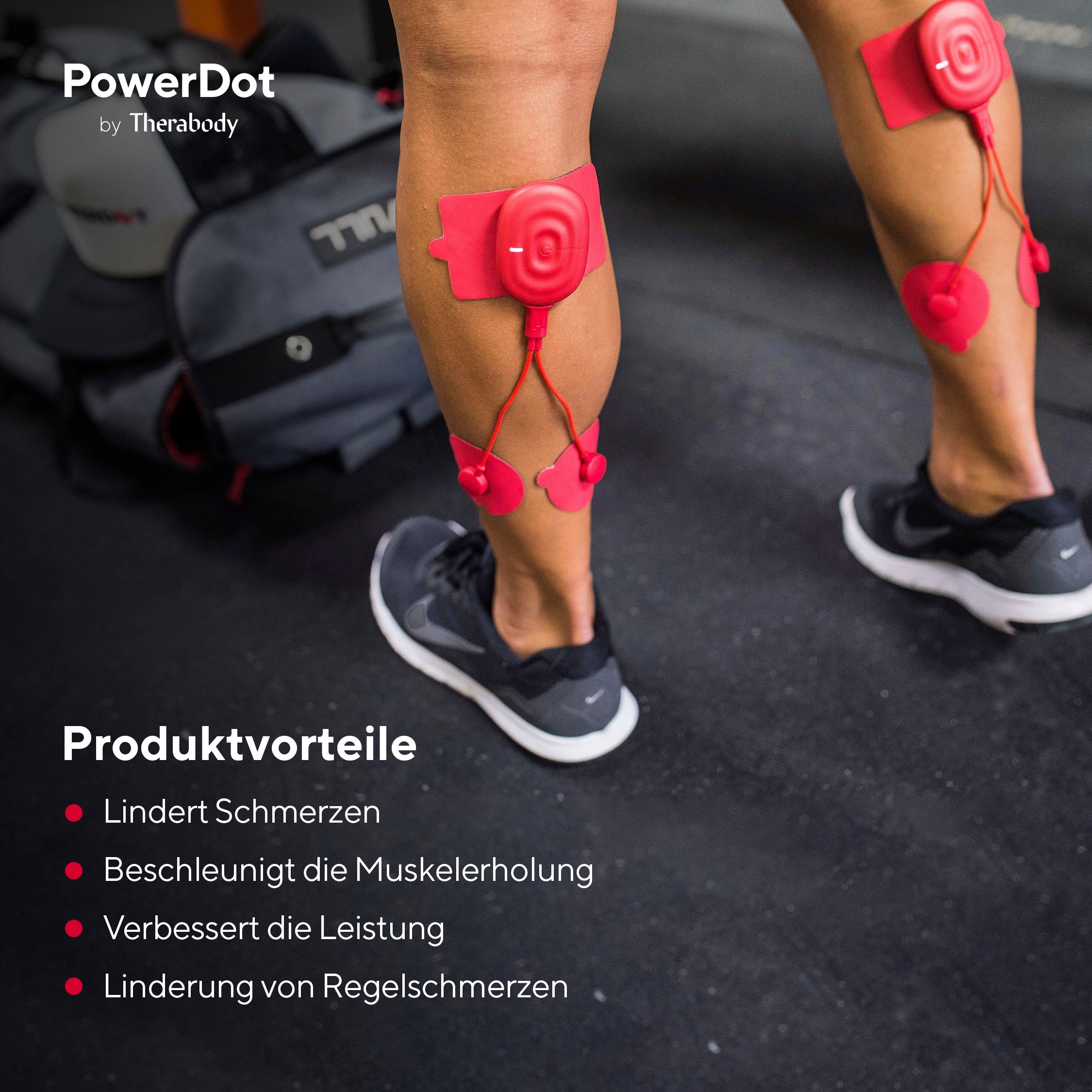 Therabody TENS-EMS-Gerät »PowerDot DUO RED 2.0 Muskelstimulator«, zur Schmerzlinderung, App-Steuerung, Beschleunigt Muskelerholung