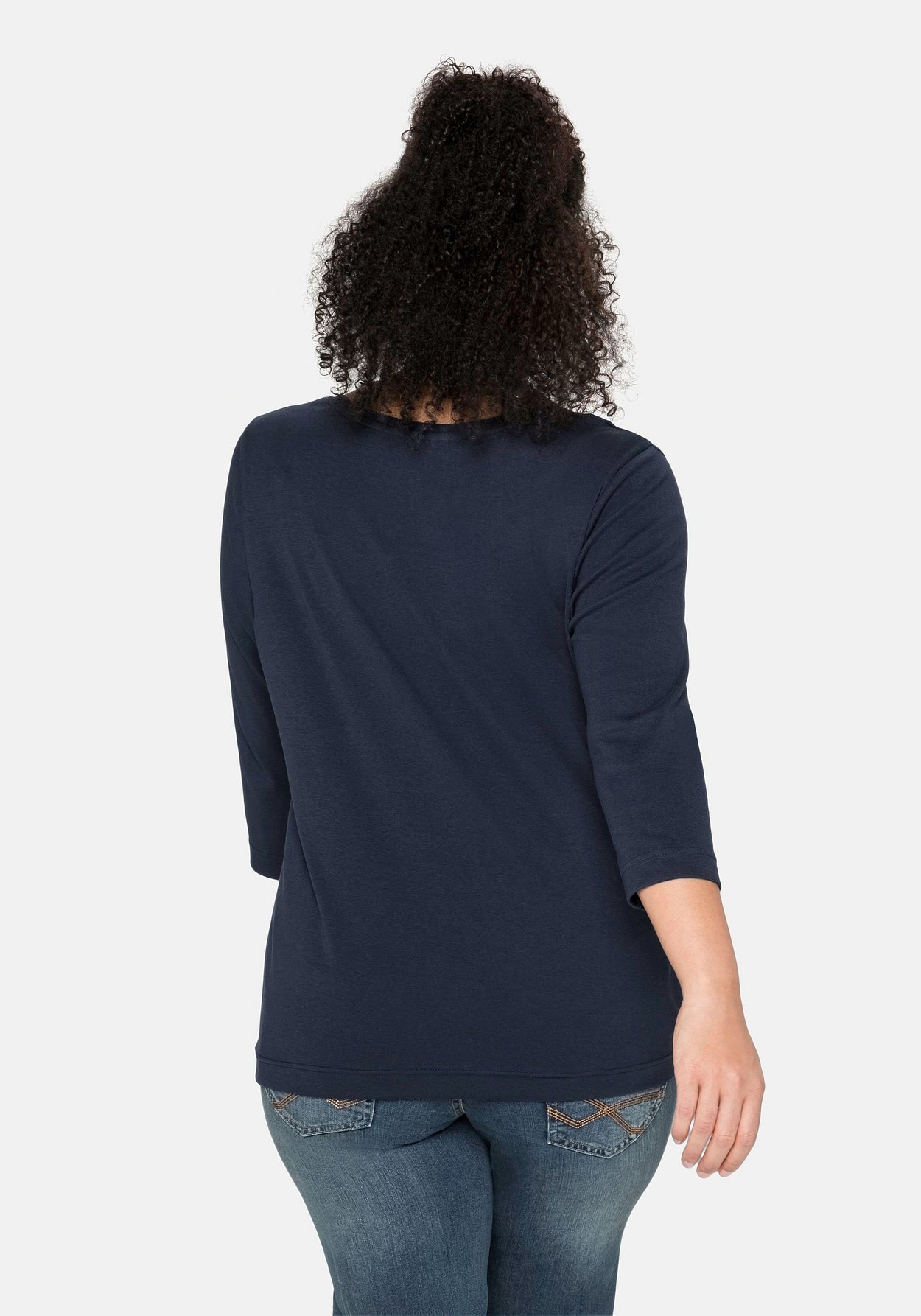 Sheego 3/4-Arm-Shirt »Shirt aus reiner Baumwolle«, aus reiner Baumwolle