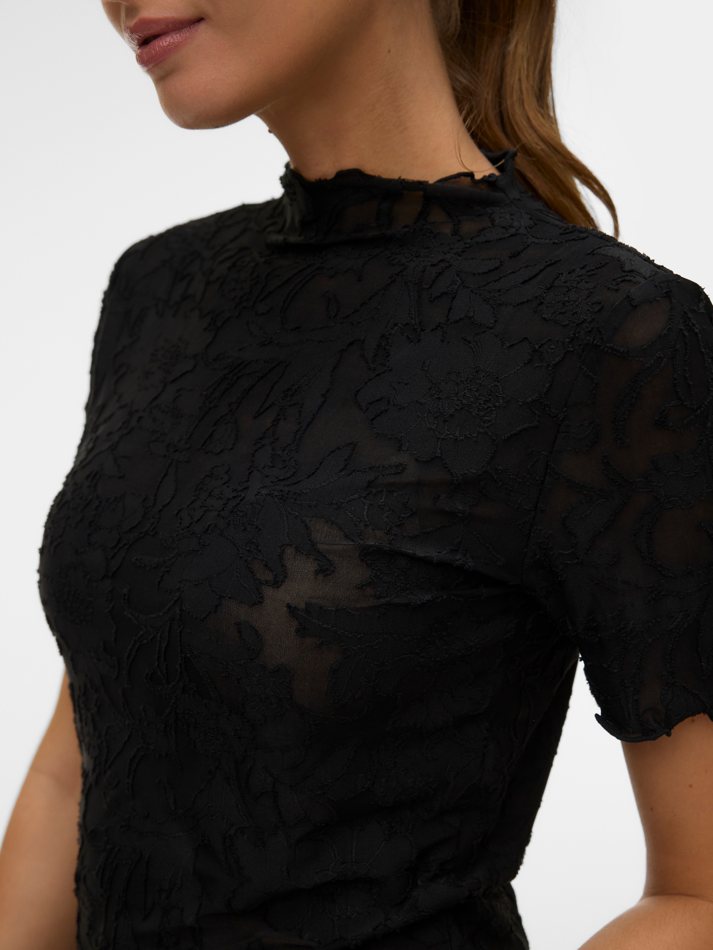 Vero Moda Kurzarmshirt »VMLAYLA SS TOP JRS NOOS« Materialmix