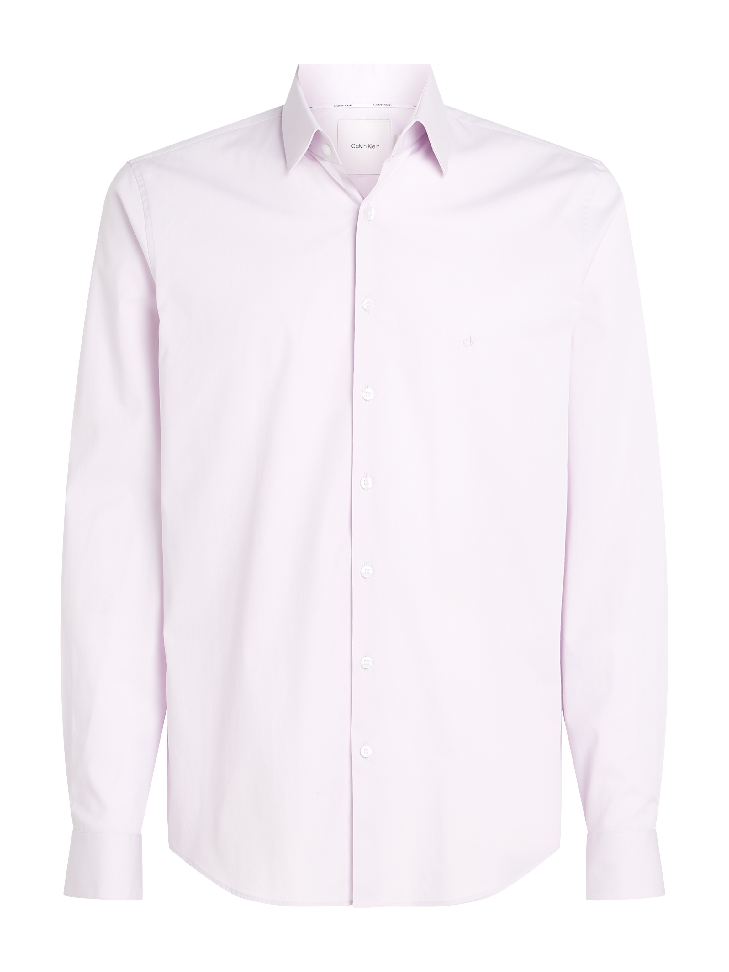 Calvin Klein Businesshemd »POPLIN STRETCH SLIM SHIRT«, mit Kentkragen, Logoprint auf Brusthöhe