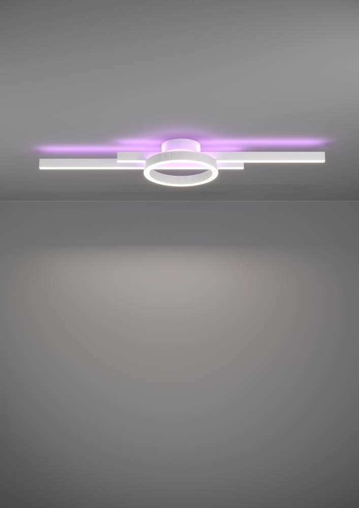 EGLO Deckenleuchte »AMANDOLO« LED-Modul 1 Stk. RGB | warmweiß - kaltweiß dimmbare Deckenlampe, Fernbedienung, Metall, RGB Backlight