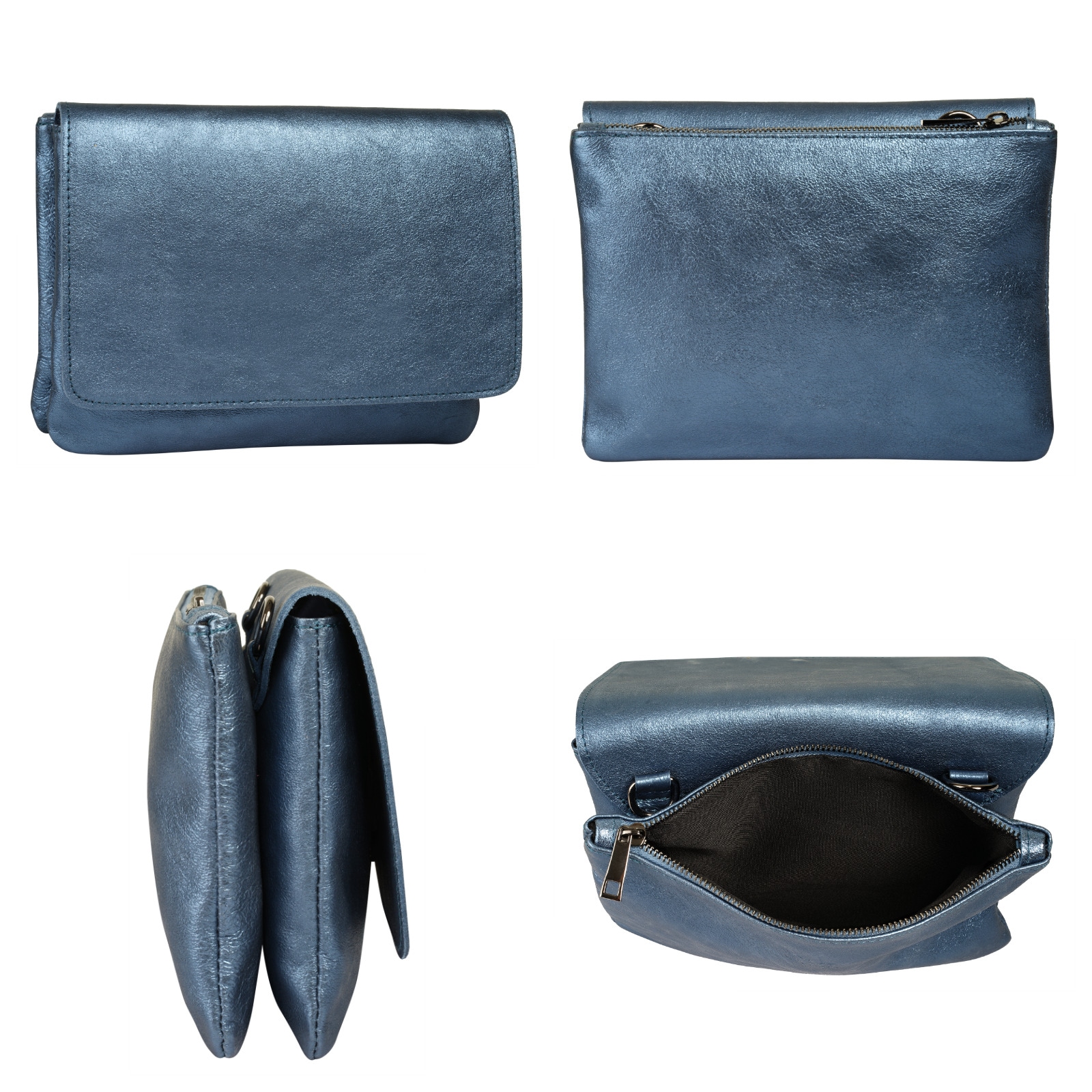 Cluty Umhängetasche, echt Leder, Made in Italy