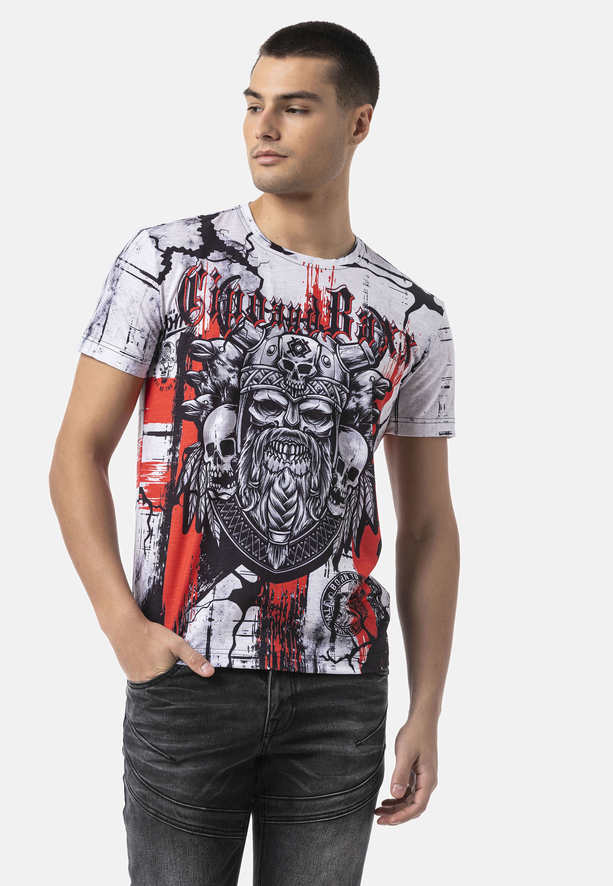 Cipo & Baxx T-Shirt »CT819« vollflächigen Digitaldruck
