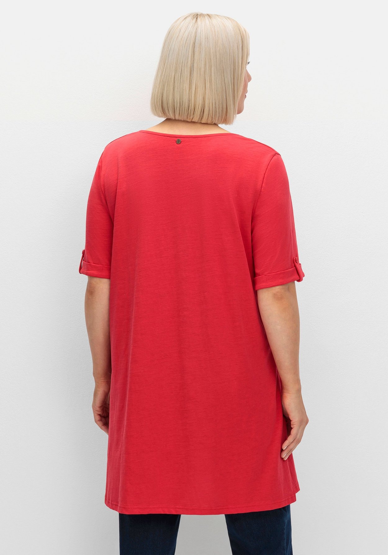 Sheego Longshirt »Longshirt mit geschlitztem Ausschnitt«