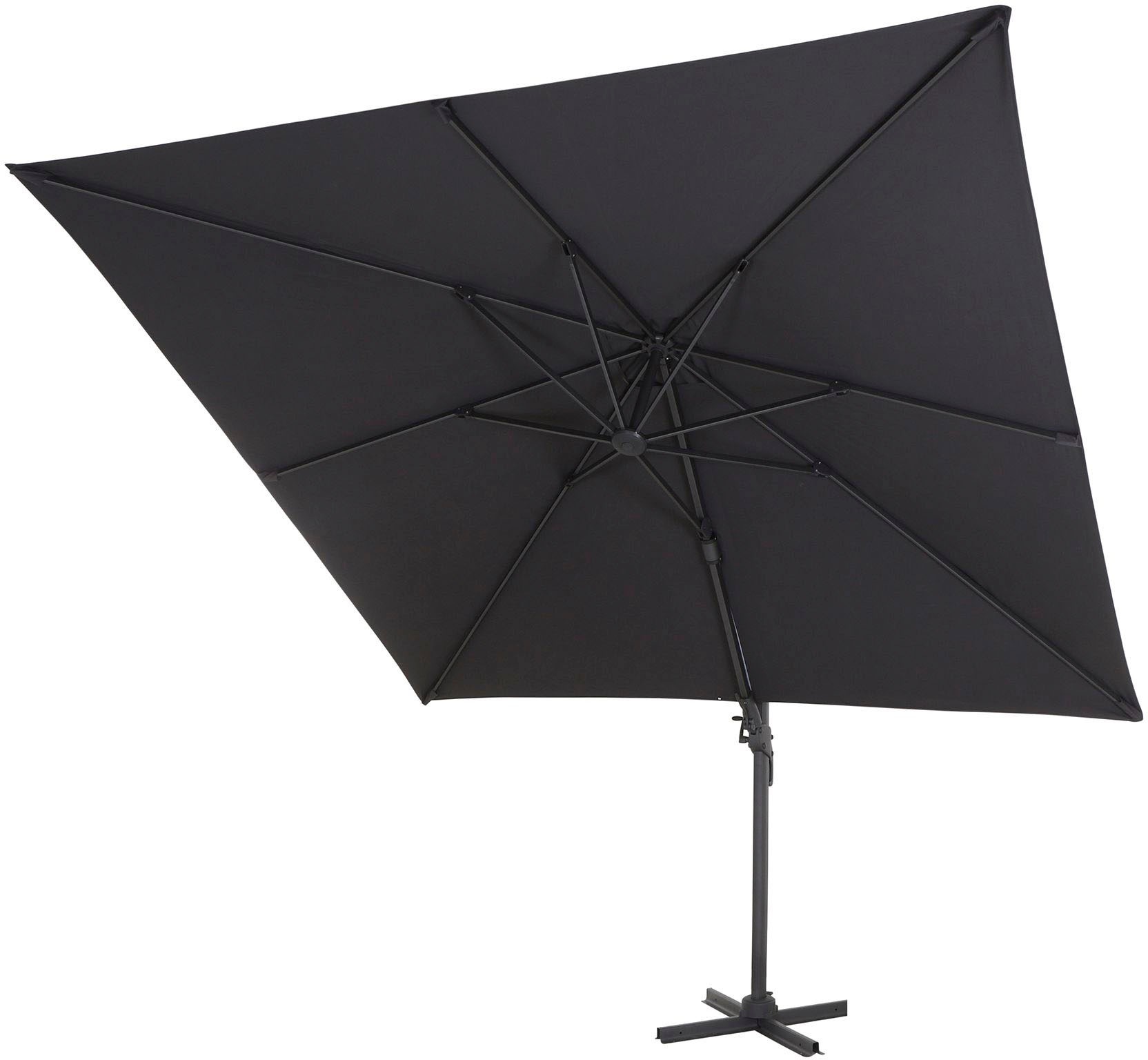 Siena Garden Ampelschirm »California«, (Set), inkl. Platten, Schutzhülle und Windsicherung, 3x3m