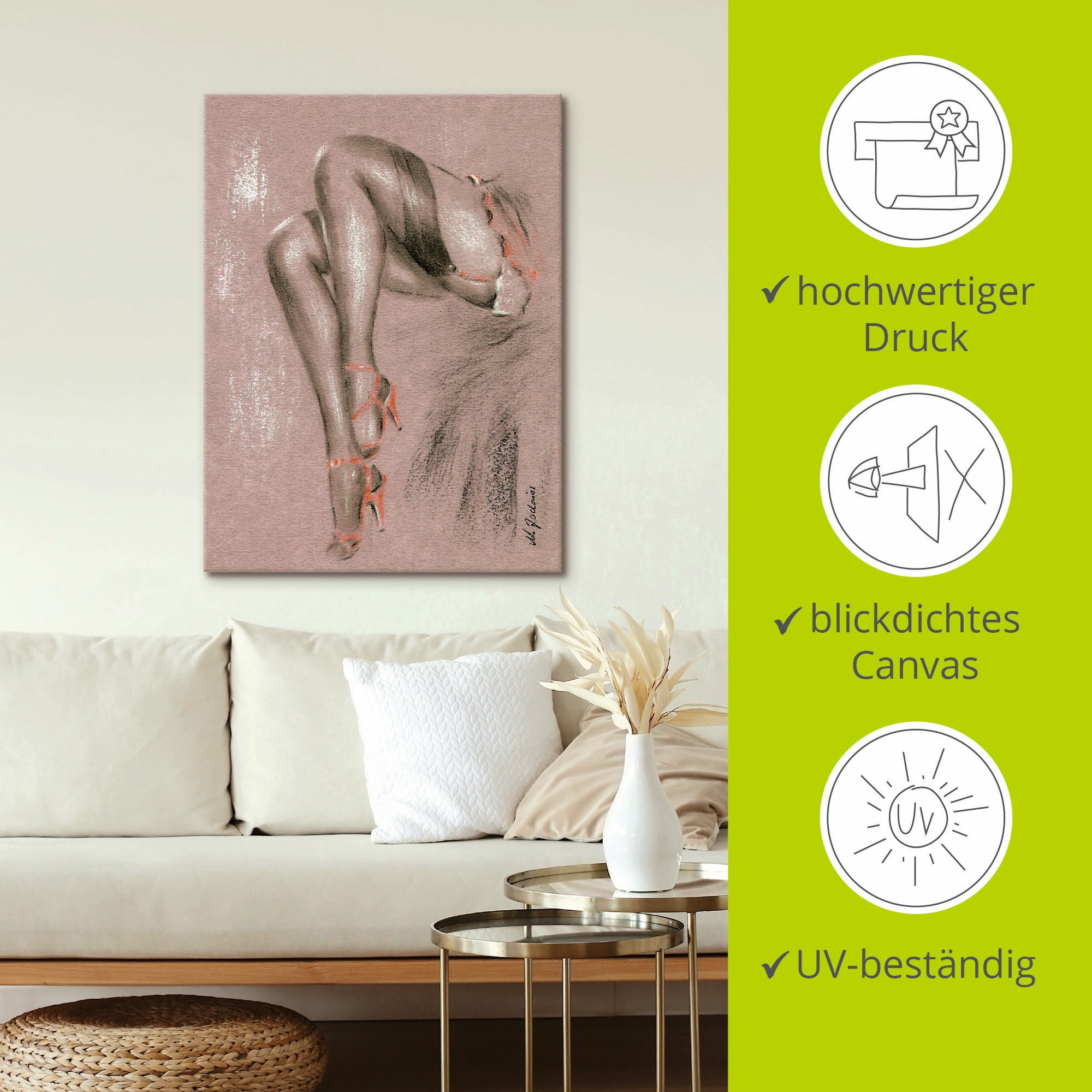 Artland Wandbild »Erotisches in High Heels«, Frau, (1 St.), als Leinwandbild, Poster in verschied. Größen