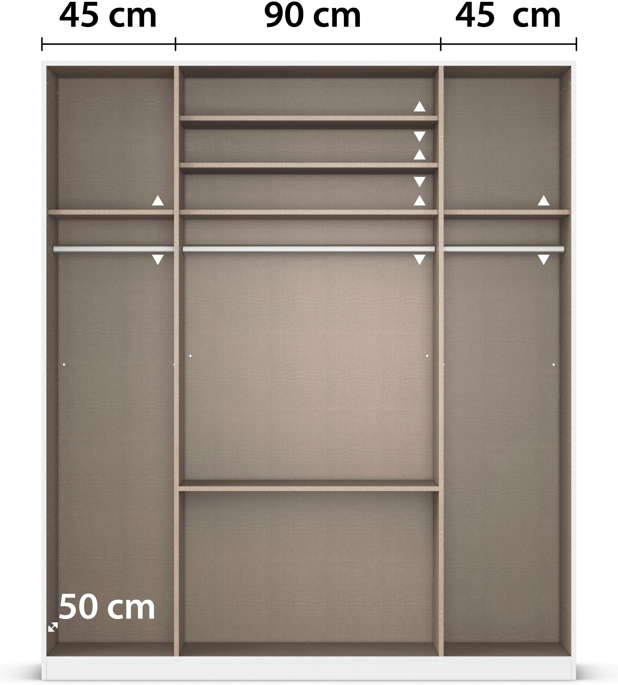 rauch Drehtürenschrank »Kleiderschrank Kleiderschränke Schrank Garderobe AGORDO mit Glasfront«, (in zwei Griff-Farben, Breiten 91-360 cm), mit Außenschubkästen, in 7 Breiten und 2 Höhen MADE IN GERMANY
