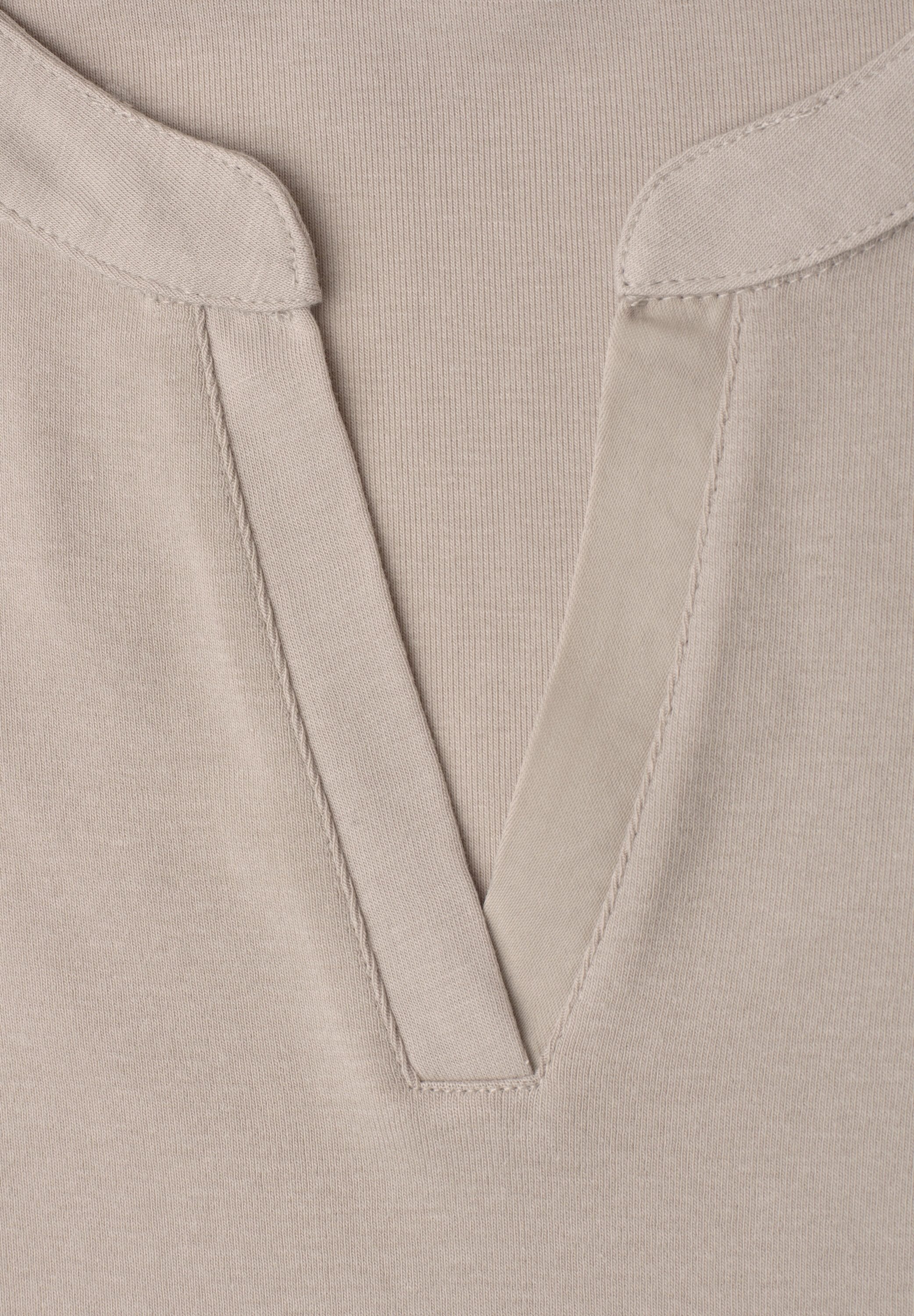 STREET ONE Kurzarmshirt Sommershirt mit Satindetails