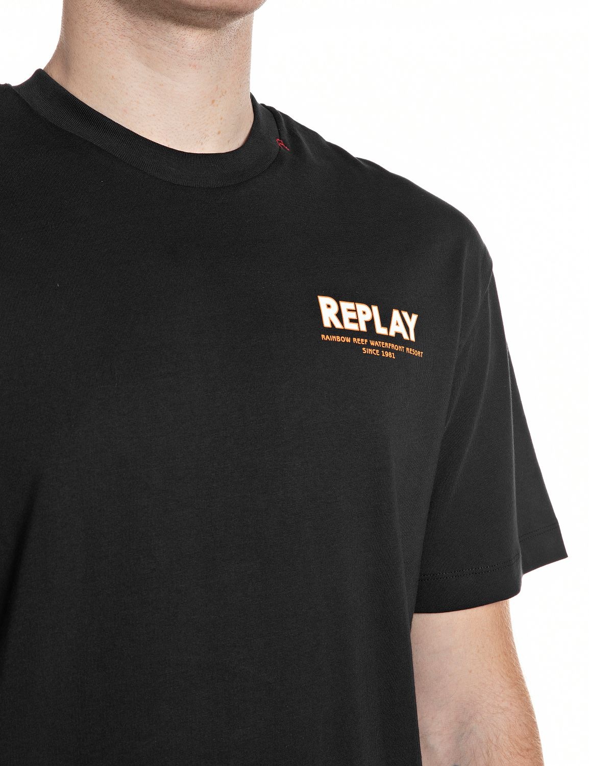 Replay T-Shirt mit bedrucktem Rücken, Print