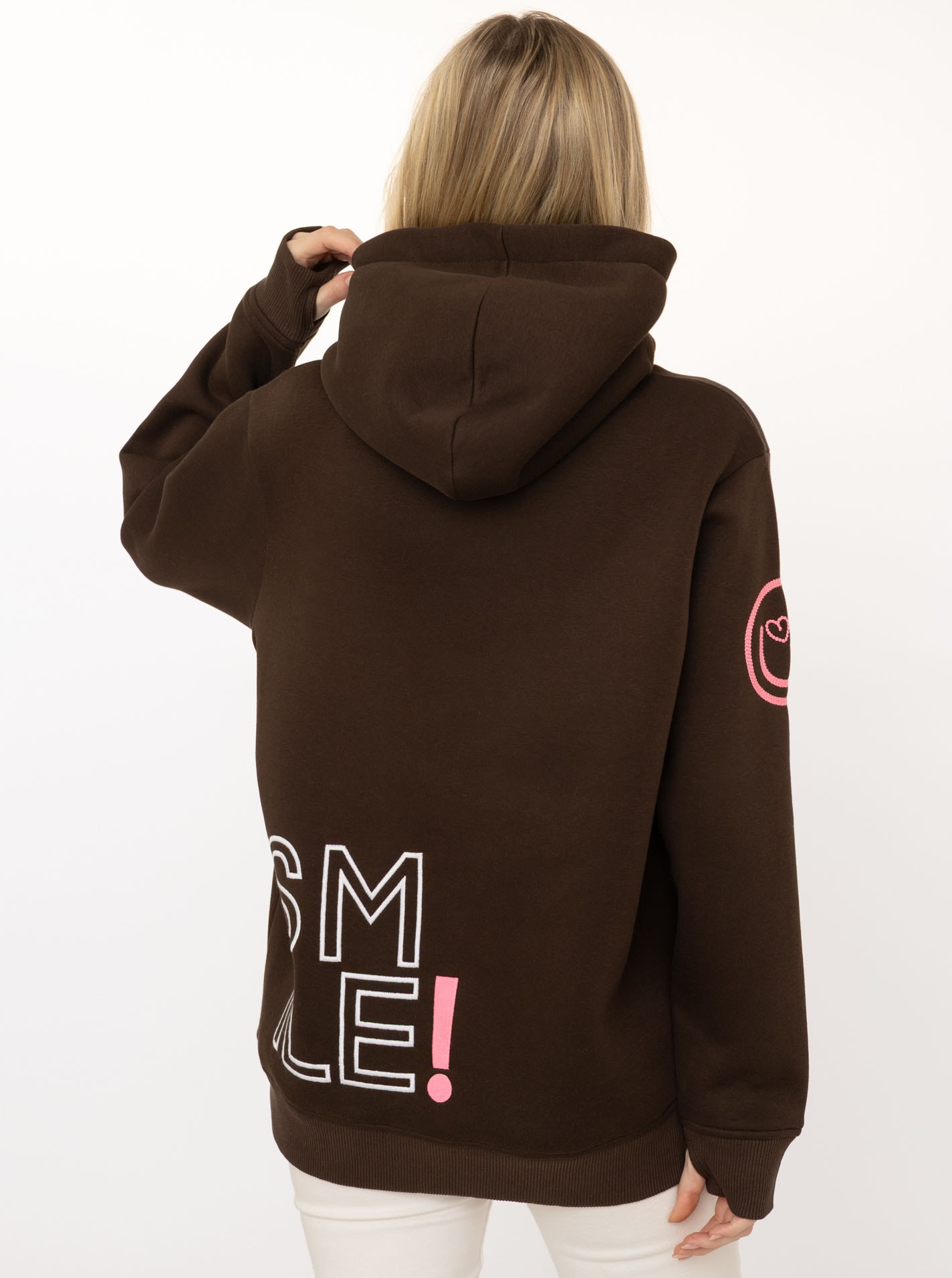 Zwillingsherz Hoodie »"Alissa 2.0"«, mit SMILE Stickerei vorne und hinten
