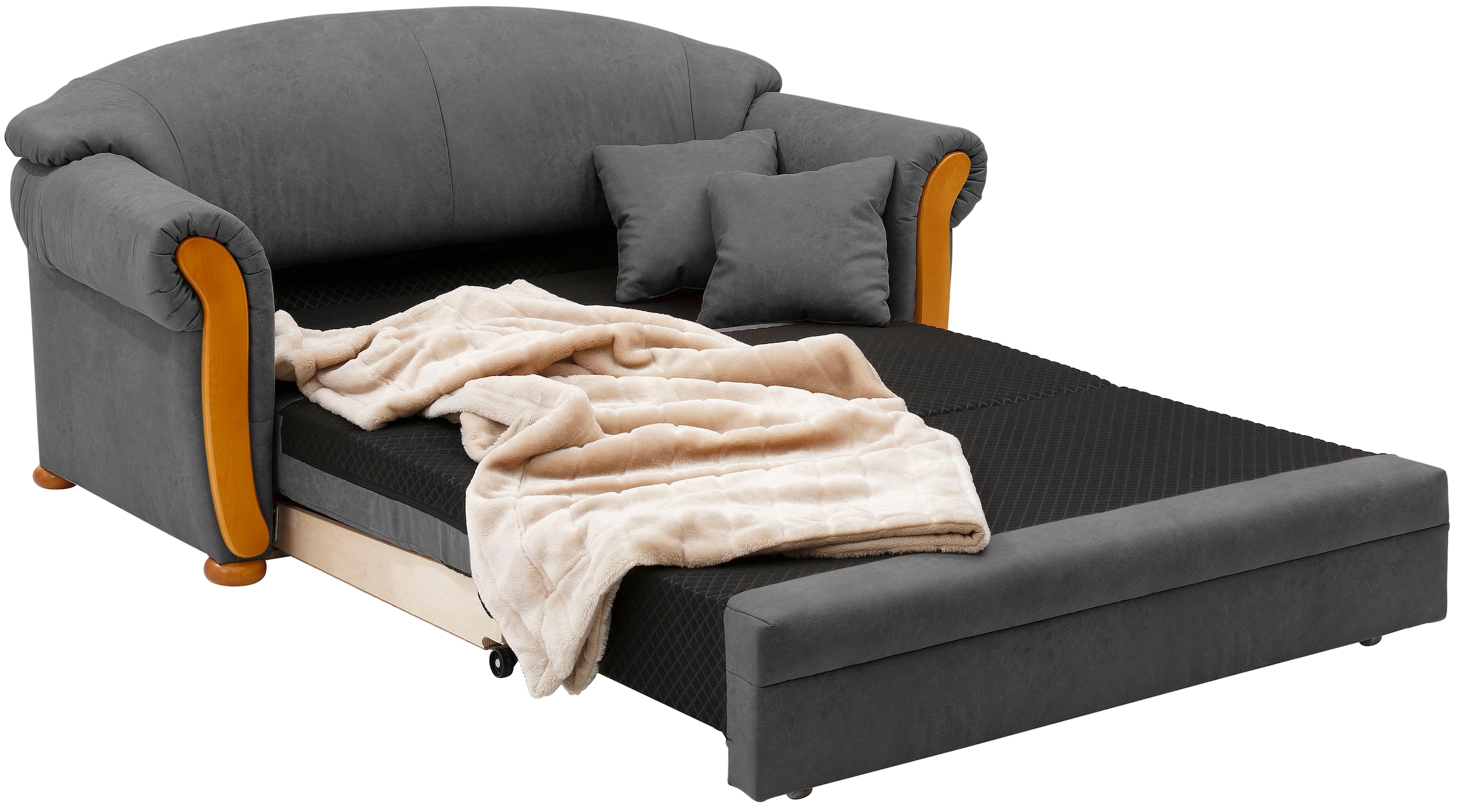 Home affaire Schlafsofa »Milano« Hoher Sitzkomfort mit Schlaffunktion und Bettkasten, incl. Zierkissen