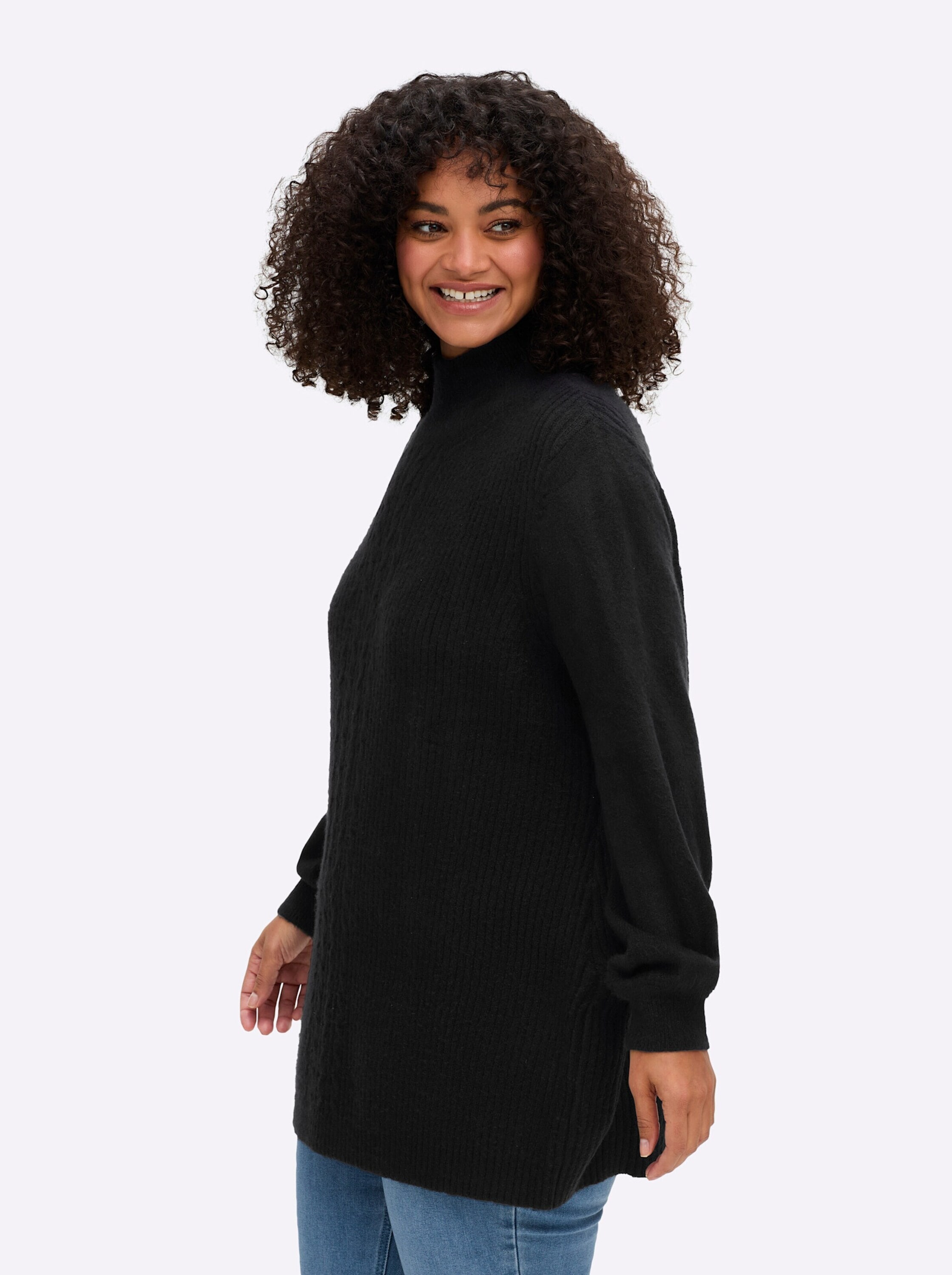 sheego by Joe Browns Strickpullover »Pullover Stehkragenpullover mit Zopfmuster-Detail«