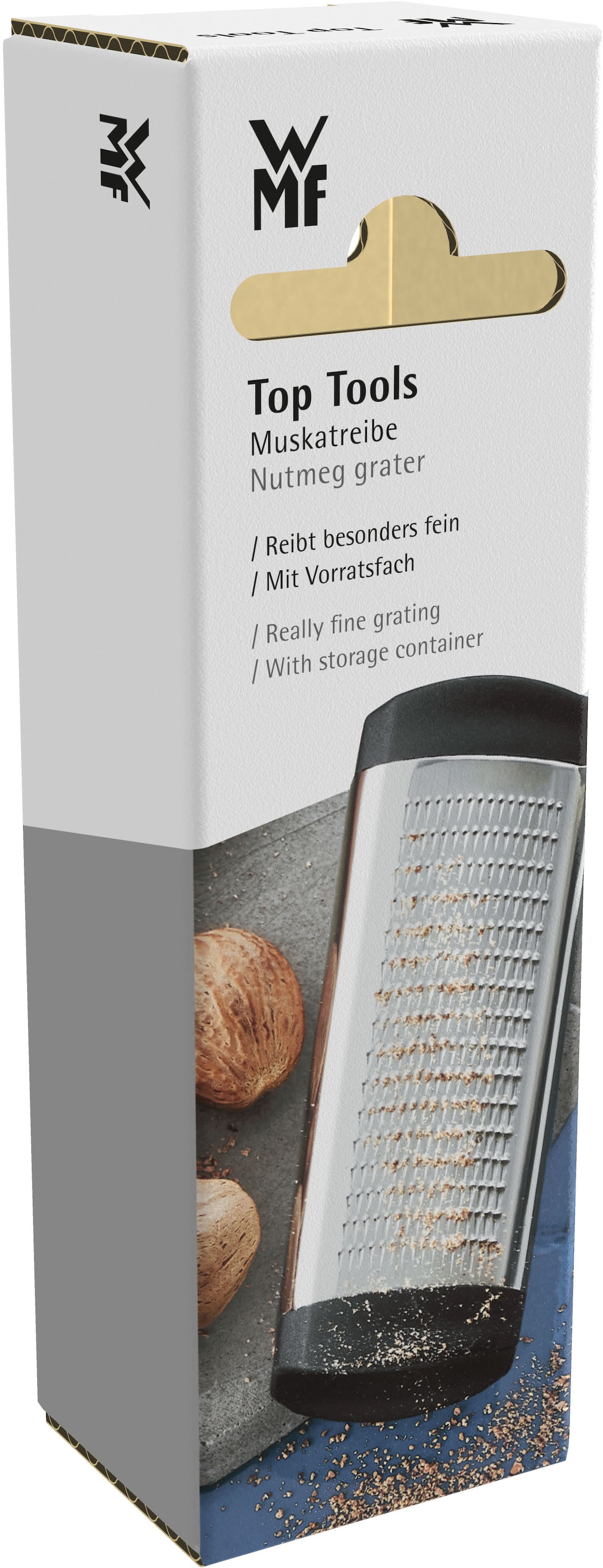 WMF Muskatreibe »Top Tools« integrierter Vorratsbehälter, ultrafeine Reibung, Cromargan Edelstahl