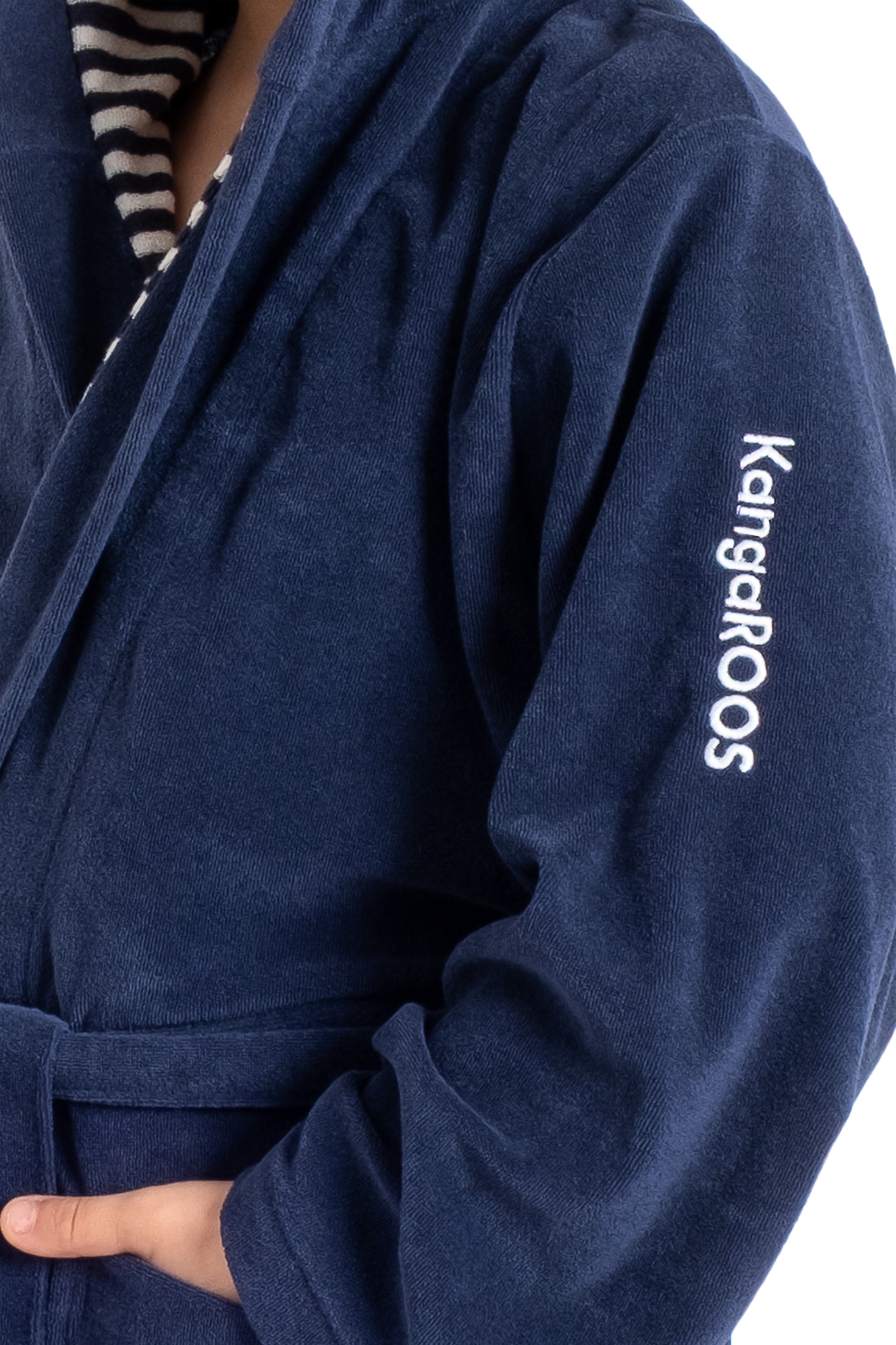 KangaROOS Kinderbademantel »Dalia, Ideal für Zuhause, Schwimmbad oder im Urlaub« 1 Stk. Uni-Farben mit Streifen