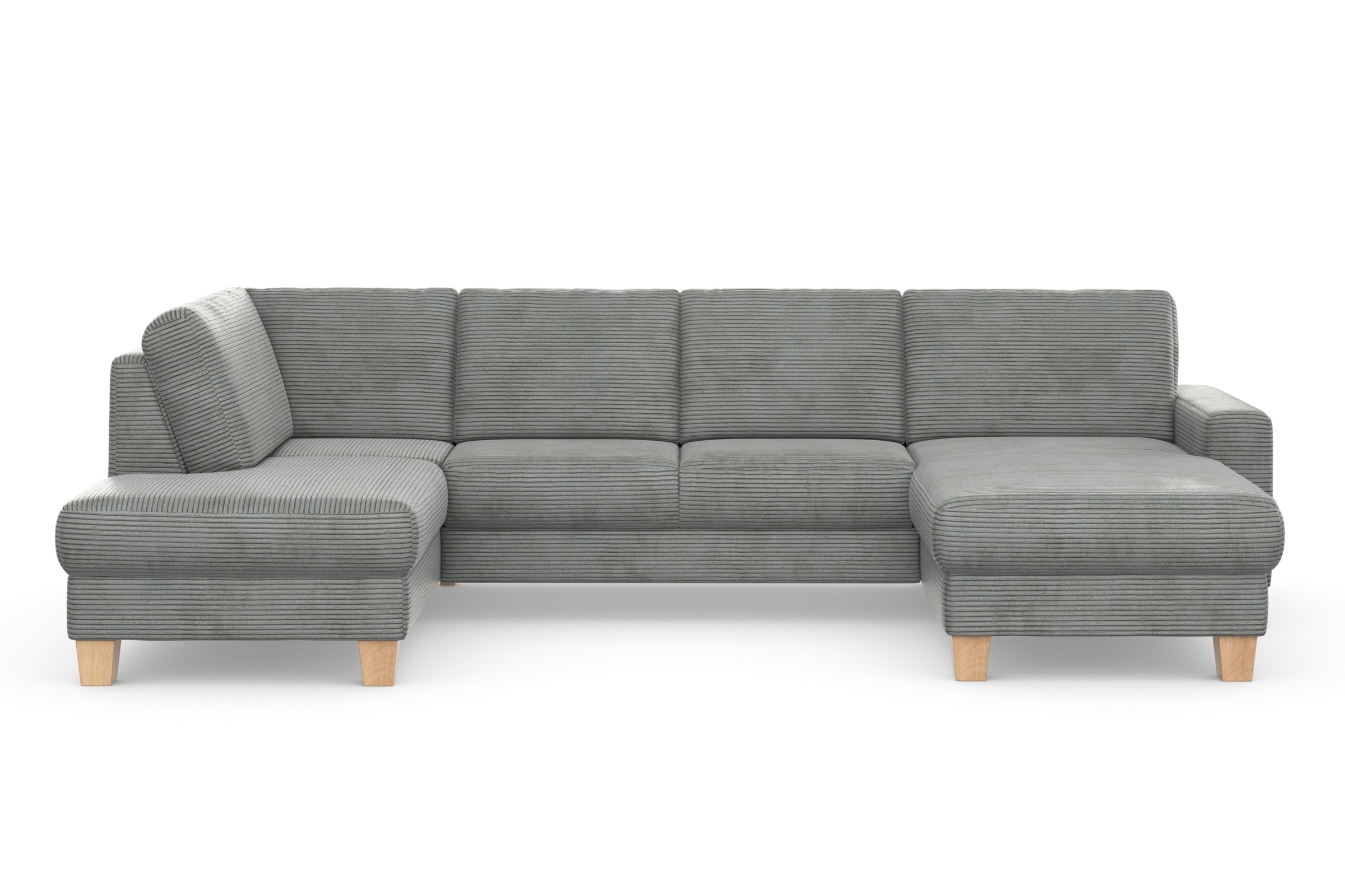 Home affaire Wohnlandschaft »Summer U-Form«, mit oder ohne Bettfunktion und Bettkasten, Cord-Bezug