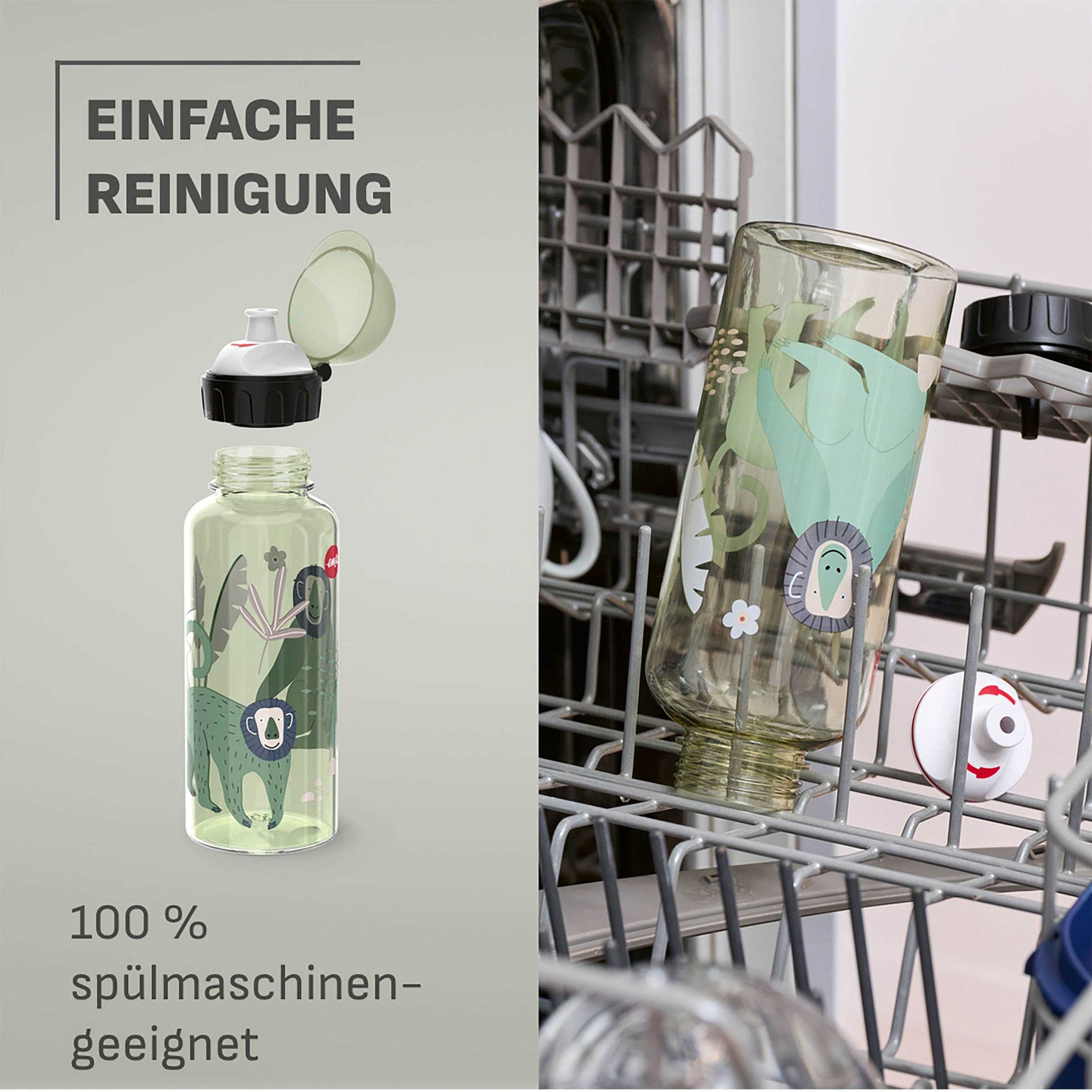 Emsa Trinkflasche »Kids« 100 % dicht, leicht, 0,6 L, Dreh-Trinkverschluss, transparent