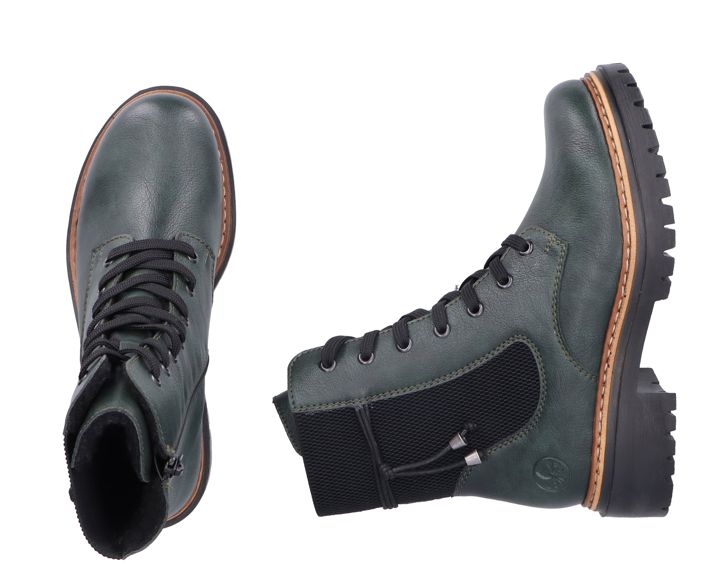 Rieker Winterstiefelette, Schnürstiefelette, Blockabsatz, Chelseaboots mit Innenreißverschluss