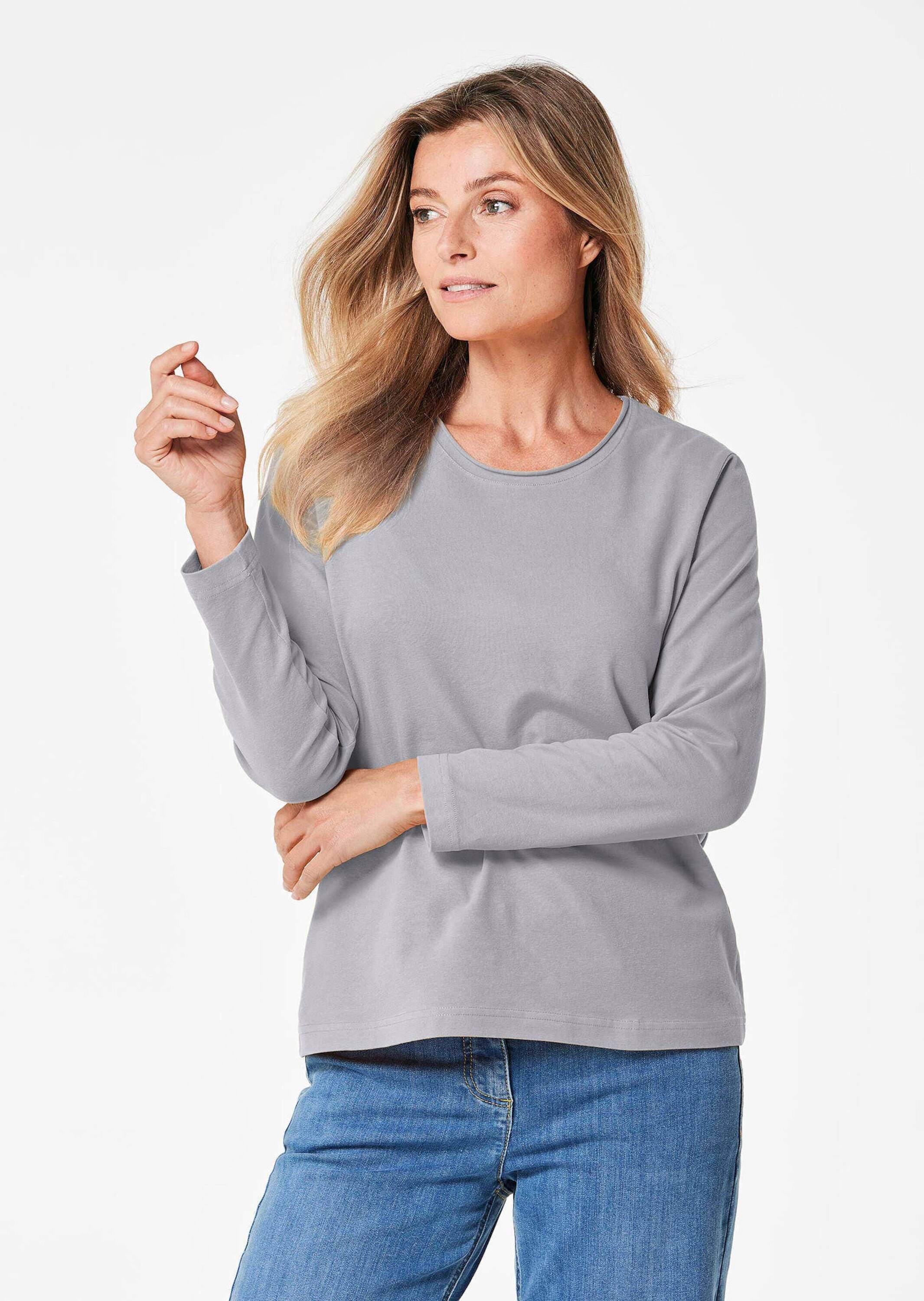 GOLDNER Longpullover »Shirt T-Shirt mit Rundhals«