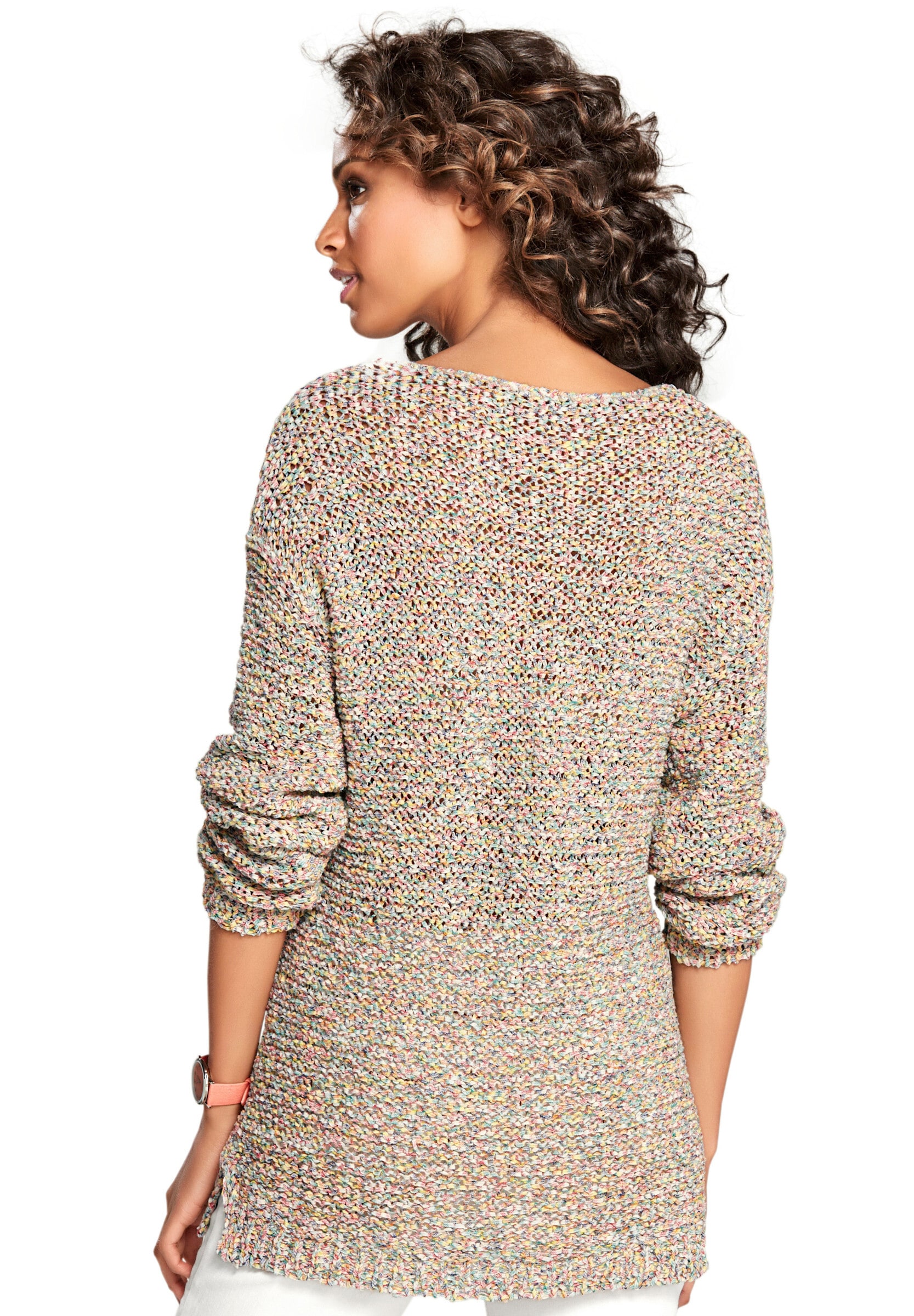 heine Strickpullover »Rundhals-Pullover Rundhalspullover mit Seitenschlitzen«