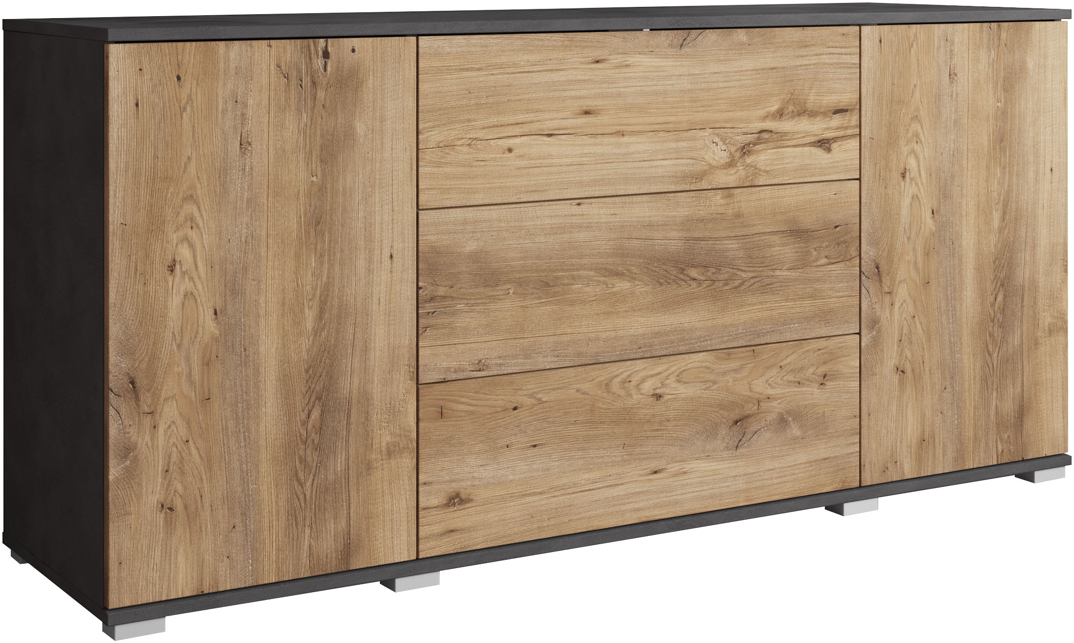 INOSIGN Sideboard »Kenia, Kommode für das Schlafzimmer/Wohnzimmer«, (1 St.), Modernes Sideboard mit 3 Schubladen und 4 Fächern, Breite 150 cm