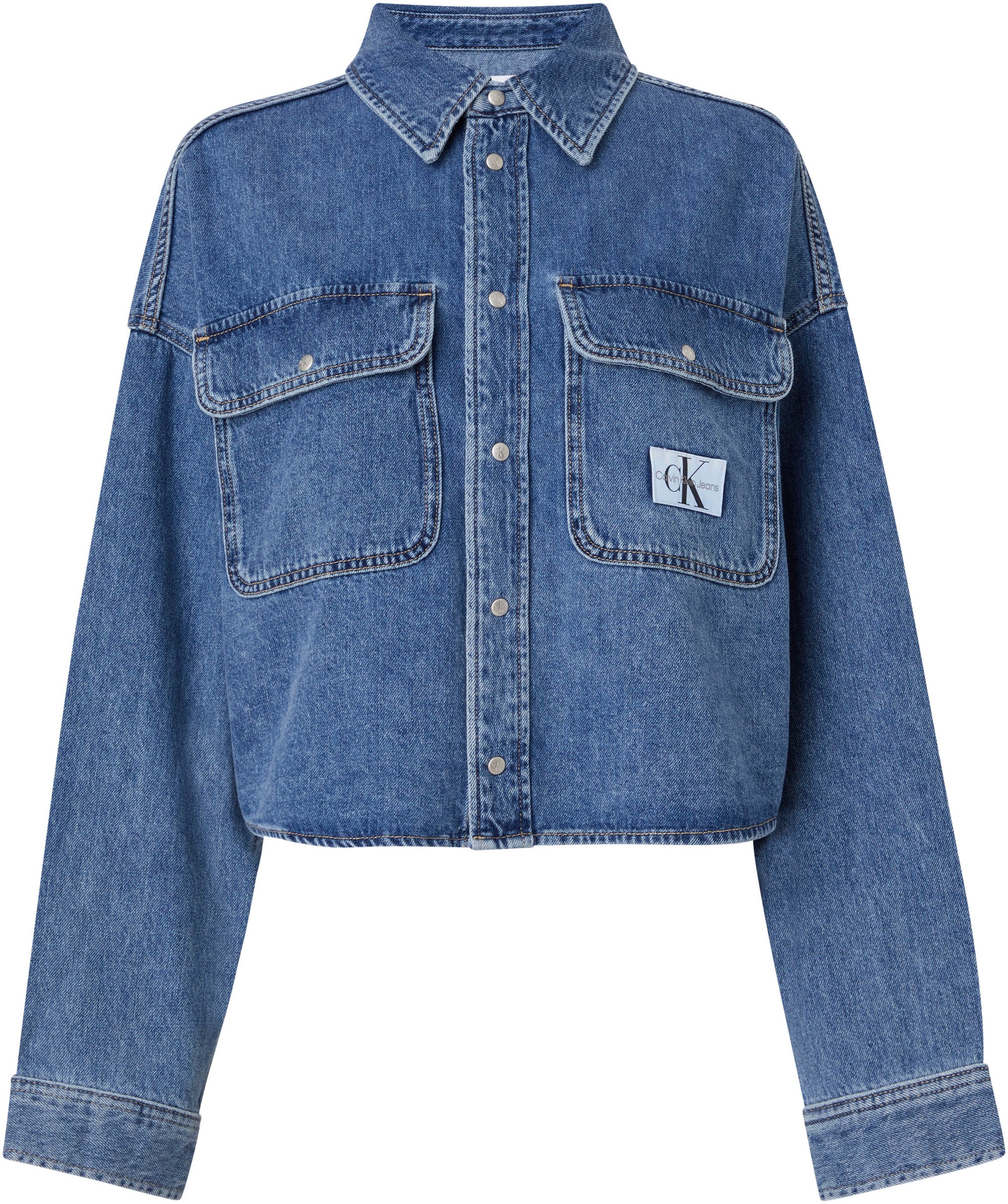 Calvin Klein Jeans Jeansbluse »OVERSIZED CROP ROUNDED HEM SHIRT« im OTTO  Online Shop