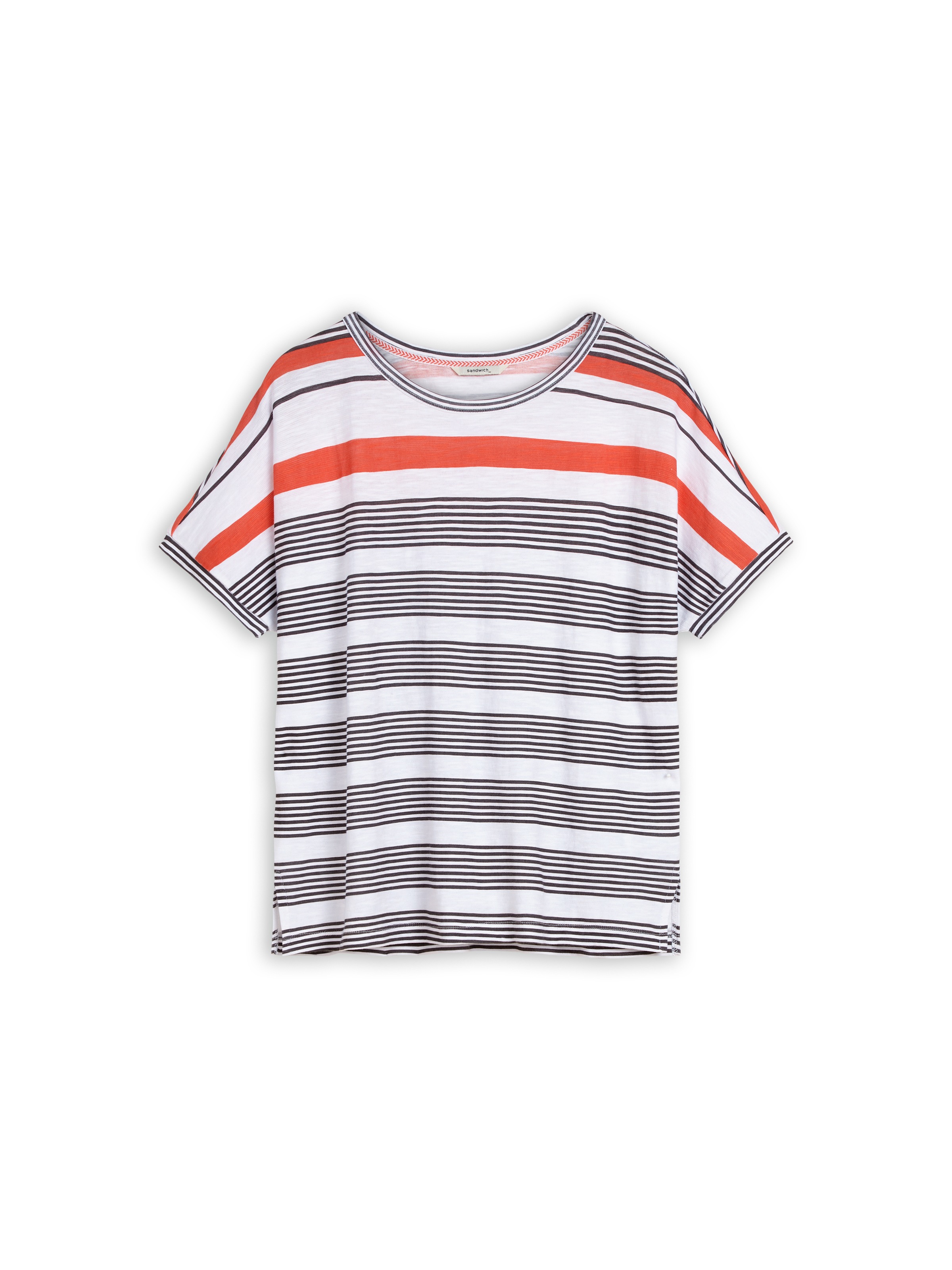 Sandwich Oversized T-Shirt mit Streifen