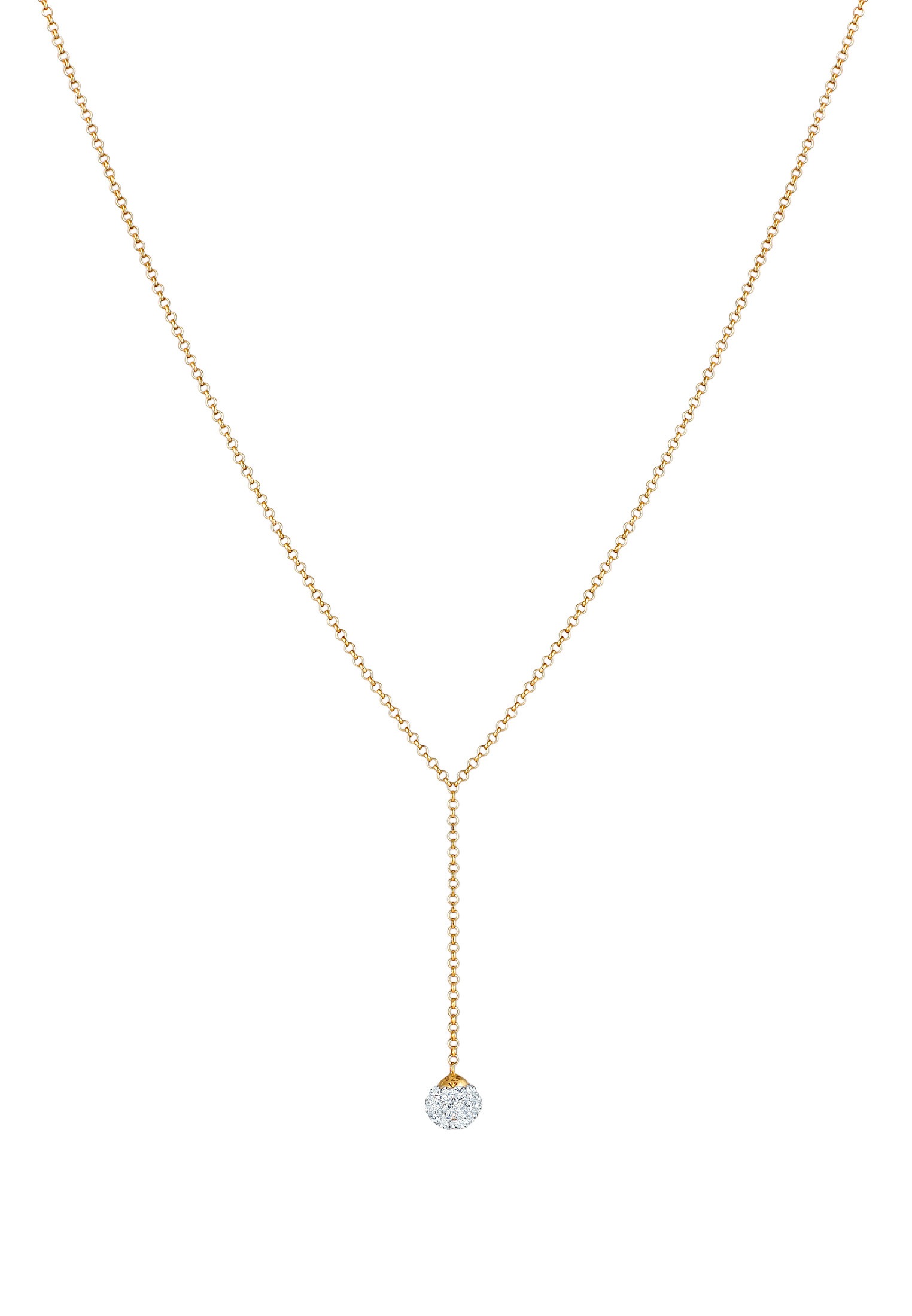 Elli Silberkette »Halskette Y-Kette Kugel 925 Silber, mit Kristallen von Swarovski®«