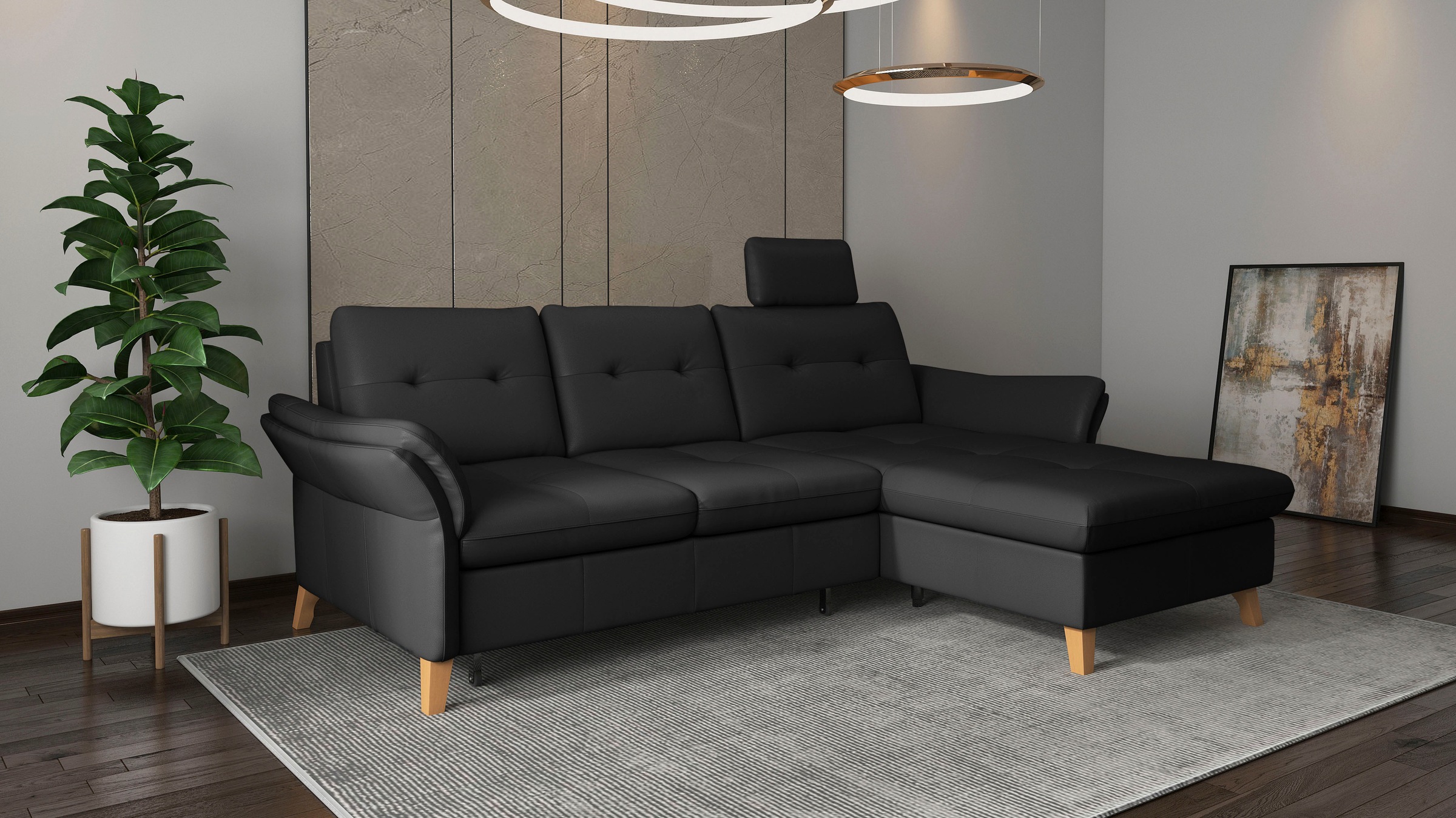 sit&more Ecksofa »Göteborg«, Sitztiefenverstellung und Federkern, wahlweise mit Bettfunktion
