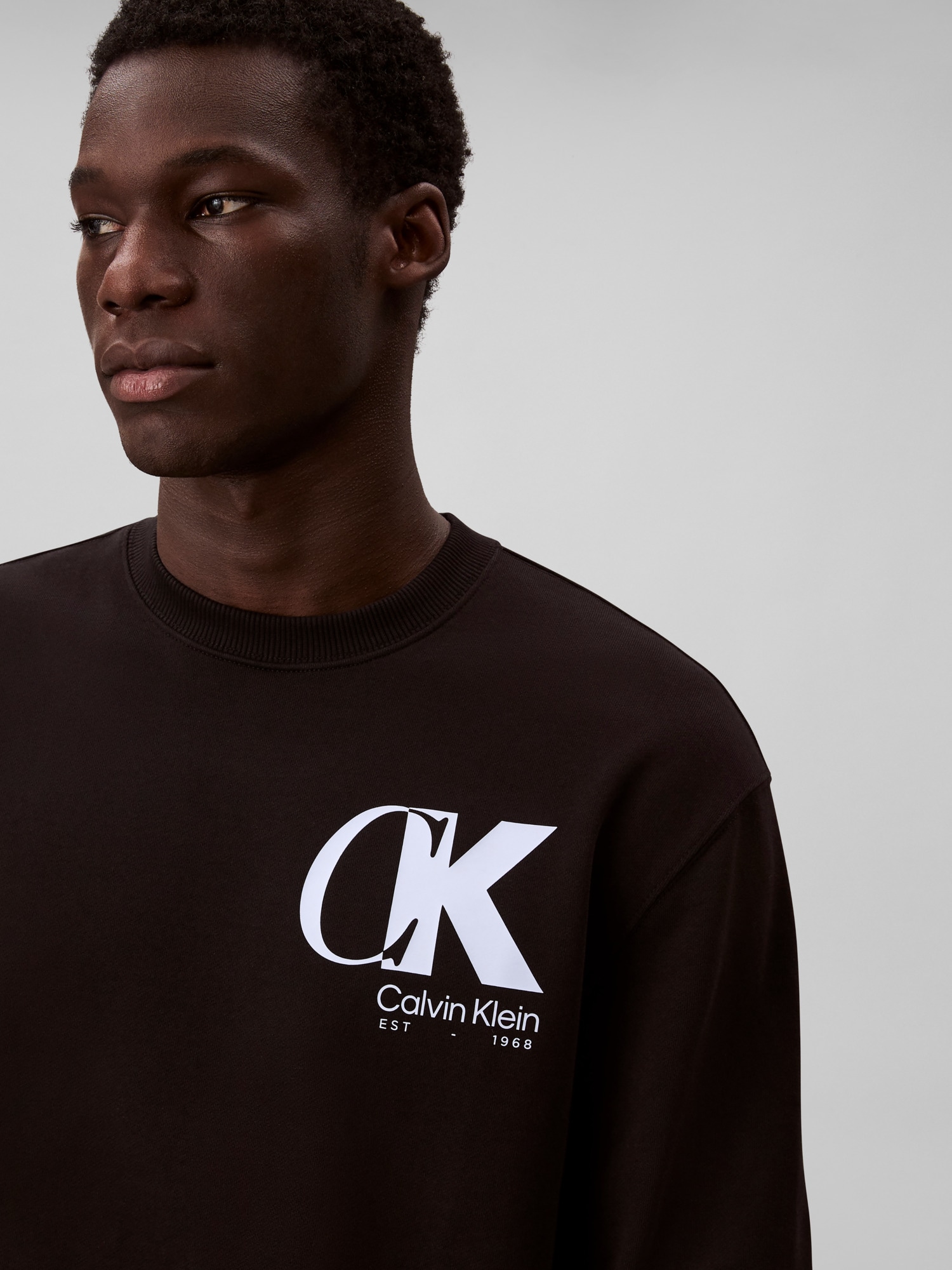 Calvin Klein Sweatshirt »LS EU 350TERRY CK OVERLAP GRAPHI«, Rundhalsausschnitt, regular fit