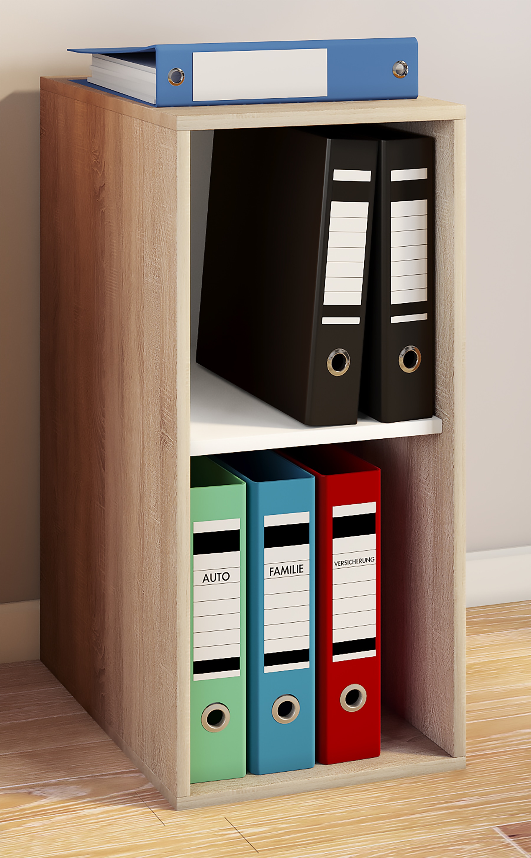 VCM Aktenregal »VCM Holzregal stehend | platzsparender Aktenschrank | Maße ca. H. 74 x B. 35 x T. 37 cm | Elegantes Regal | Büroregal ¿ Lona I 2f«