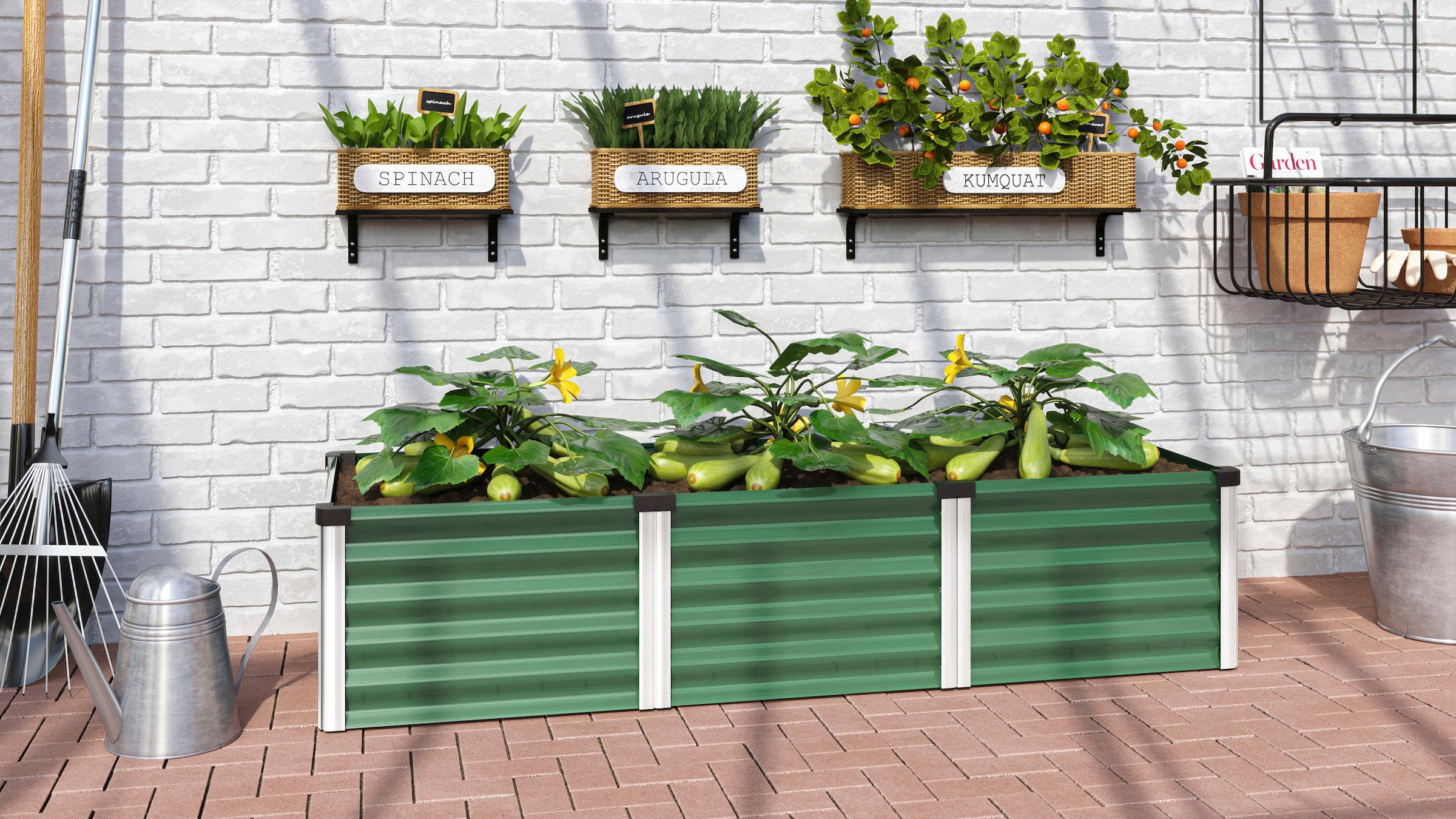 Vitavia Hochbeet »Meta In&Out 401 S«, BxTxH: 65x185x40 cm, seegras/ alu