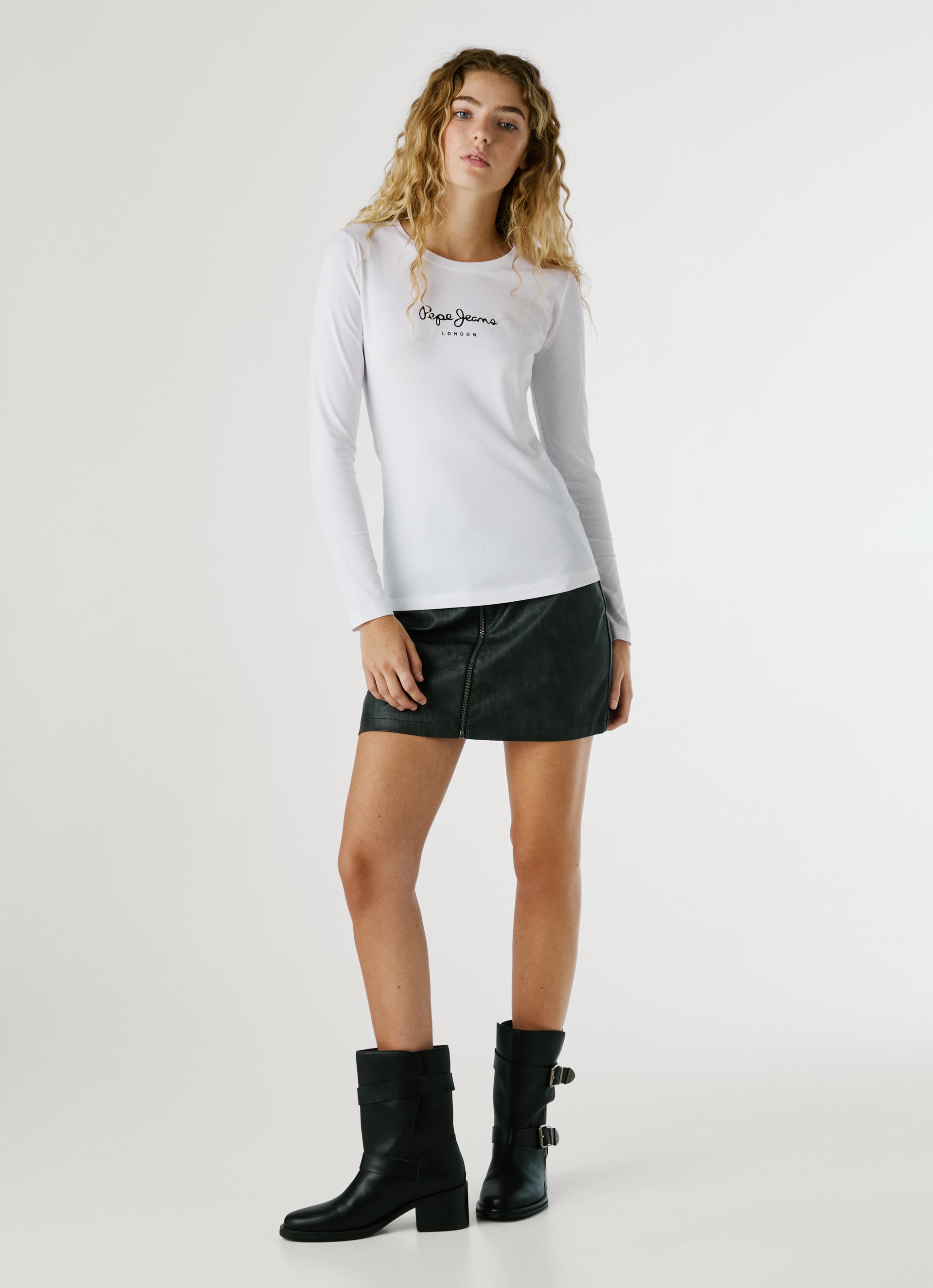 Pepe Jeans Langarmshirt »NEW VIRGINA L/S« mit Logo-Print