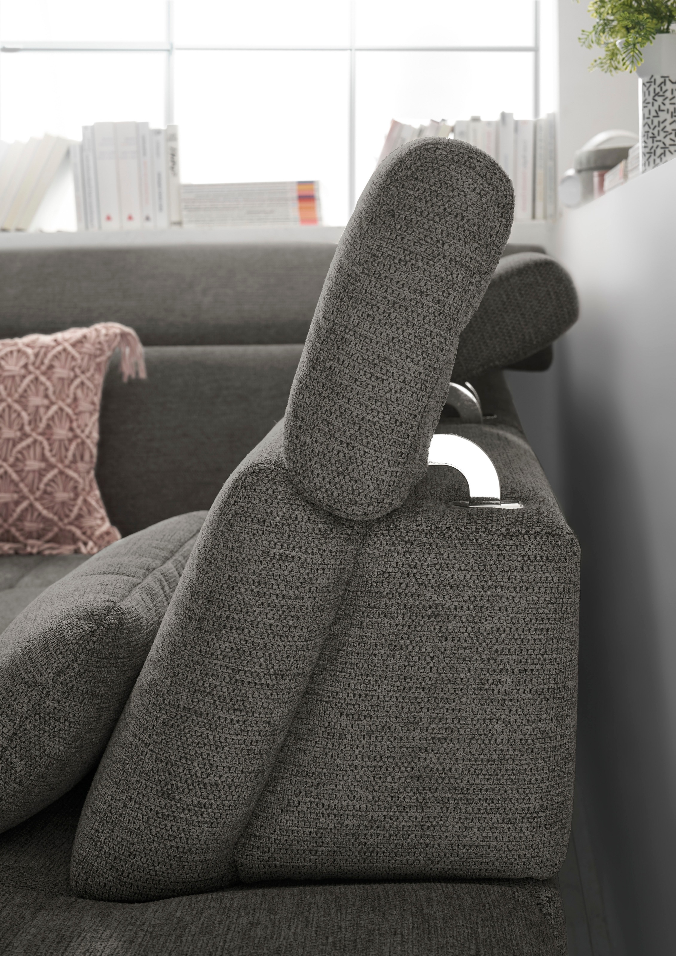 set one by Musterring Ecksofa »SO 3400 Sitzhöhe 47cm oder 49cm, Sitztiefe verstellbar, B/T 317/220 cm« Kaltschaumpolsterung, Flachgewebe, whlw. mit Funktionen, Sitzhöhe 47