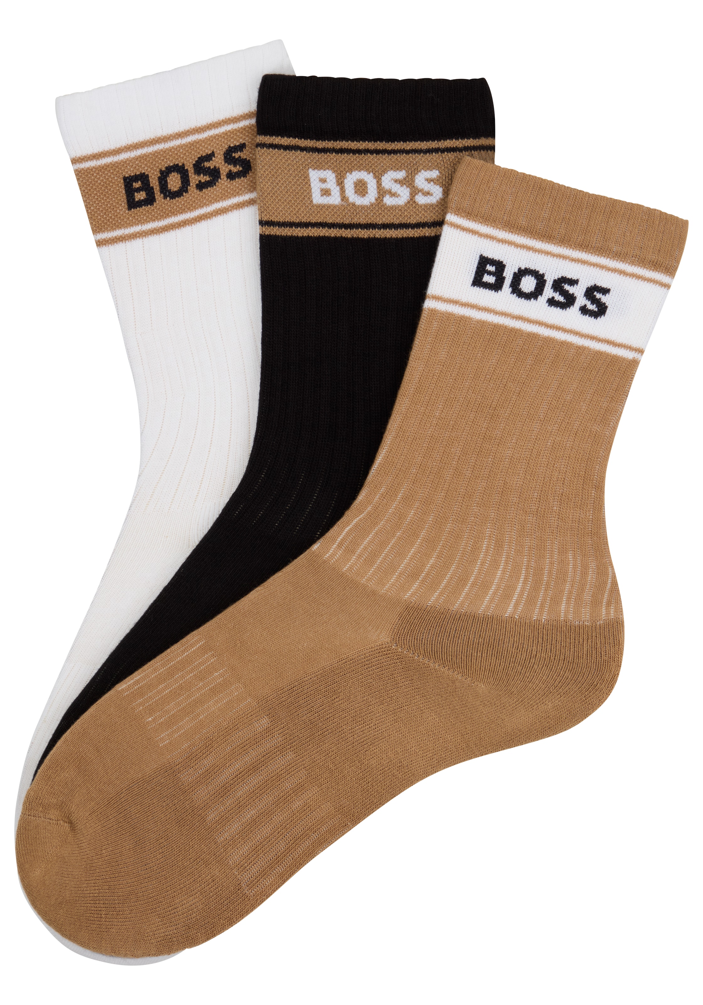 BOSS Freizeitsocken »3P QS Rib Stripe CC«, (3 Paar), Neuheit