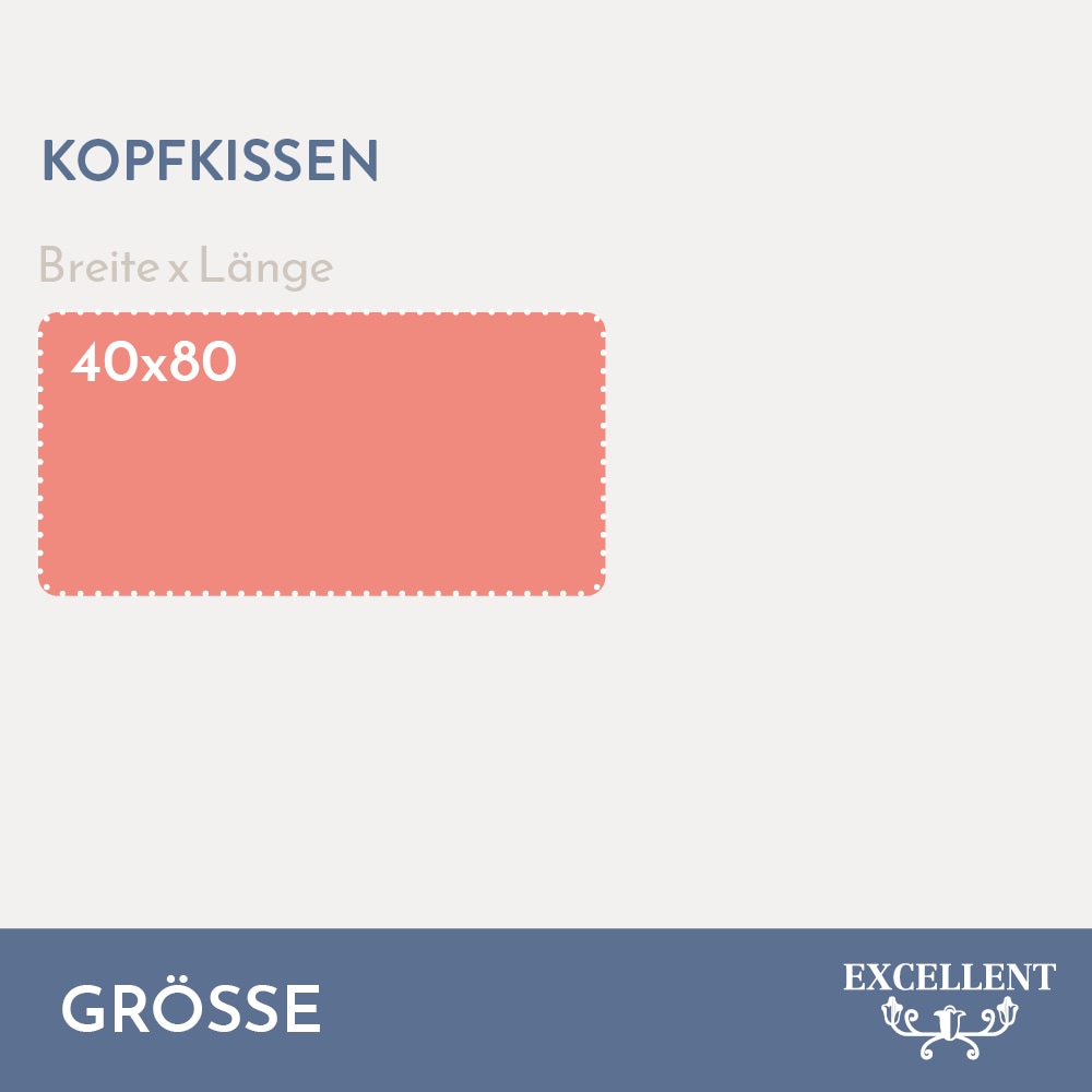 Excellent 3-Kammer-Kopfkissen »Florenz, Kopfkissen mit 10 cm hohen Außensteg«, Füllung: 100% Gänsedaunen (Außenkammern); 100% Gänsefedern (Innenkern), Bezug: 100% Baumwolle, (1 St.), hergestellt in Deutschland, allergikerfreundlich