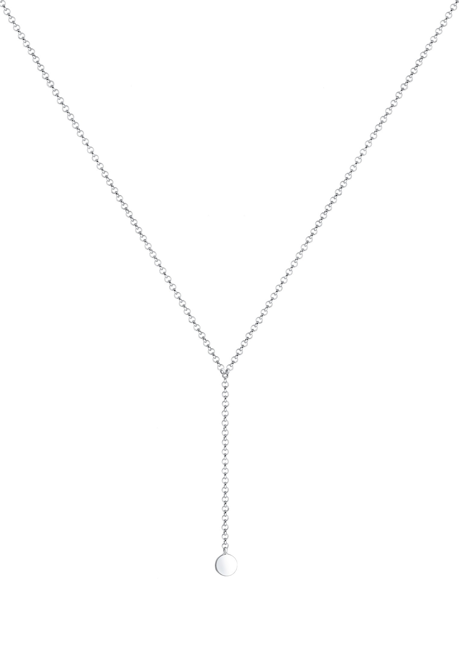 Elli Y-Kette »Halskette Choker Y-kette glänzend mit Plättchen 925 Silber«