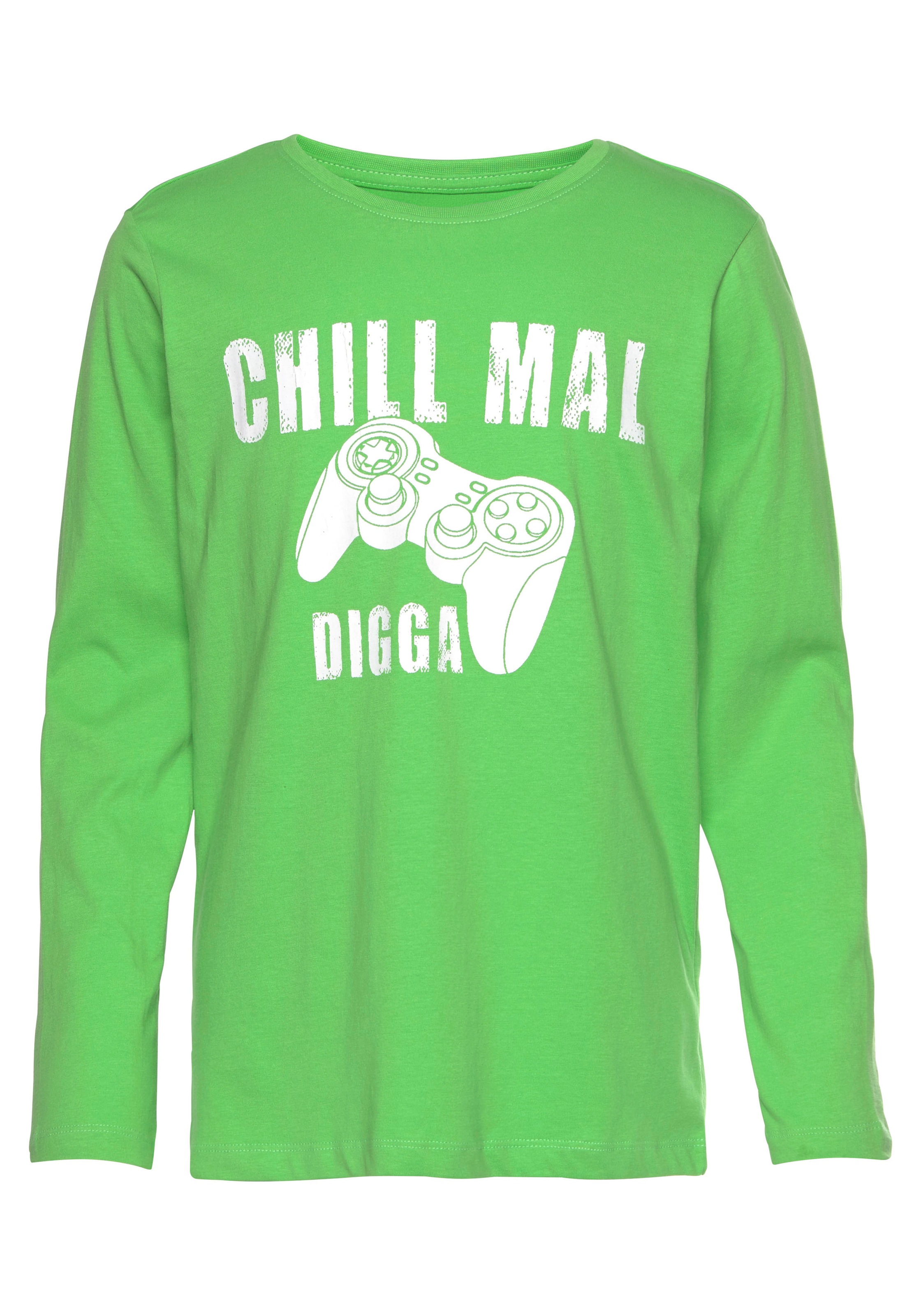KIDSWORLD Langarmshirt »CHILL MAL DIGGA«, Langarm, Basic-Passform, mit peppigem Aufdruck