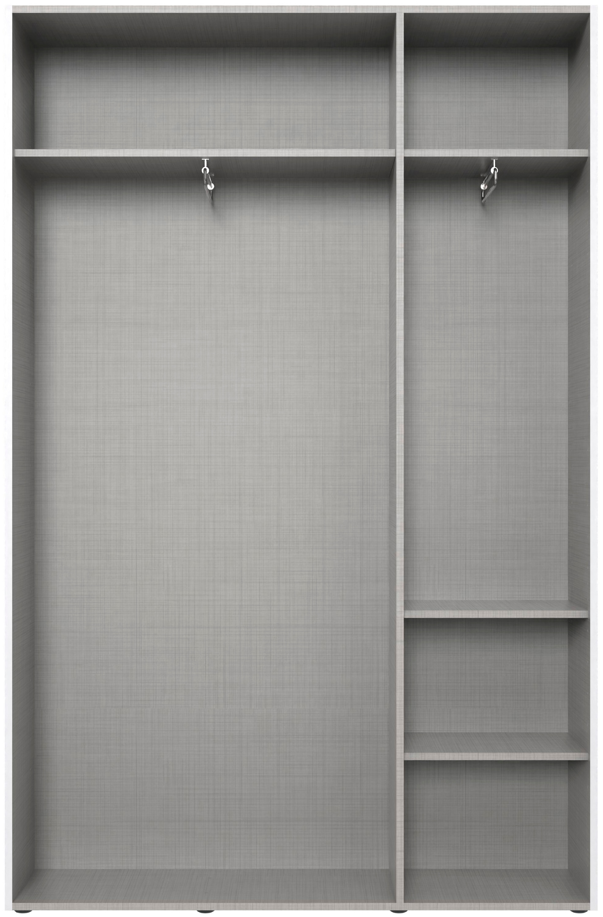 Wimex Kleiderschrank »Mugano,in 8 Breiten,3 Höhen,2 Tiefen, viele Farben, Made in Germany«, (in Basic oder Premium Ausstattung mit 2 weiteren Einlegeböden), mit langen Griffstangen aus Metall, wahlweise mit oder ohne Spiegel