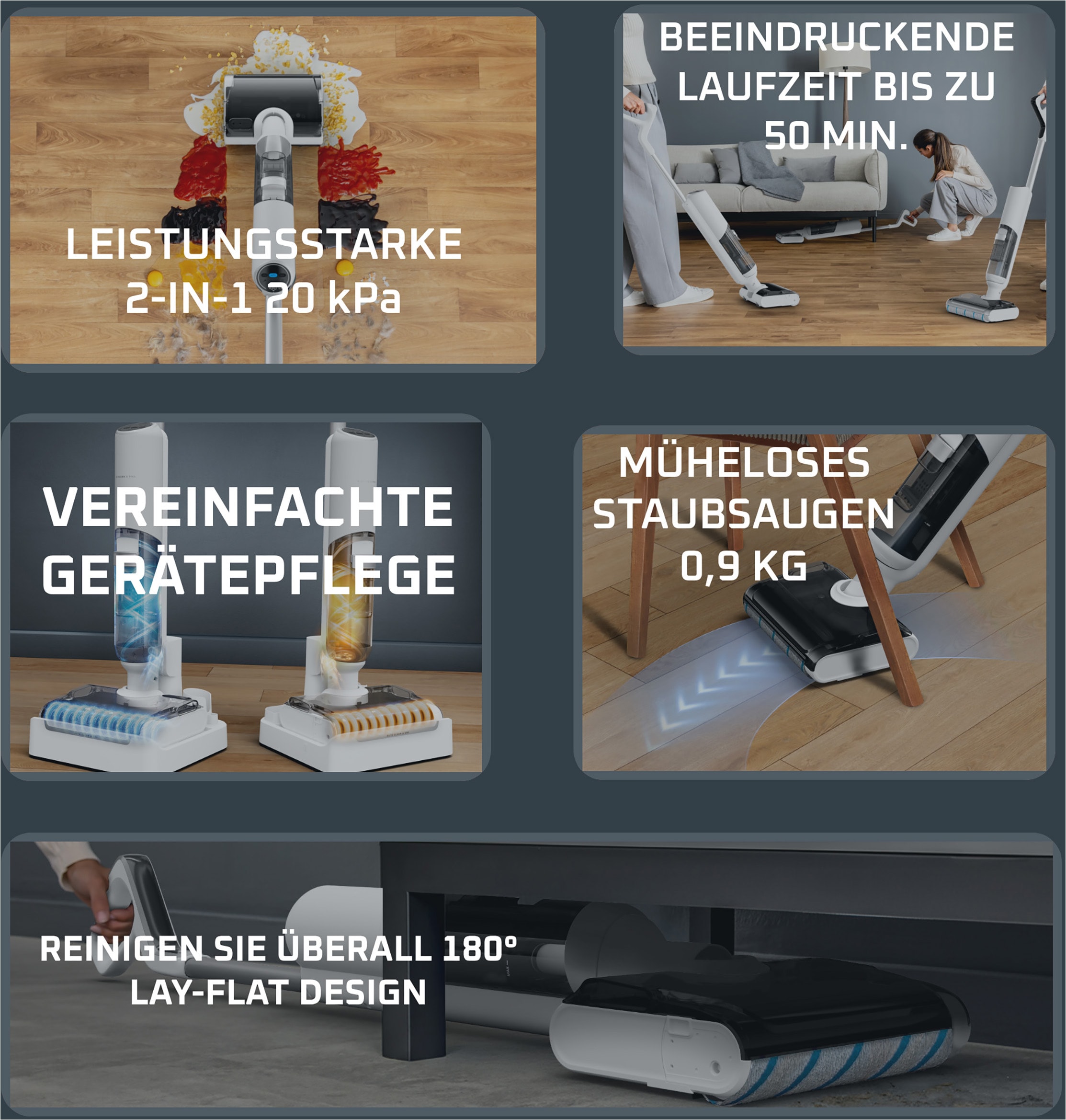 Rowenta Nass-Trocken-Akkusauger »X-Clean 5 Pro« 250 W, beutellos, selbstreinigend und -trocknend, AUTO-Erkennungsmodus