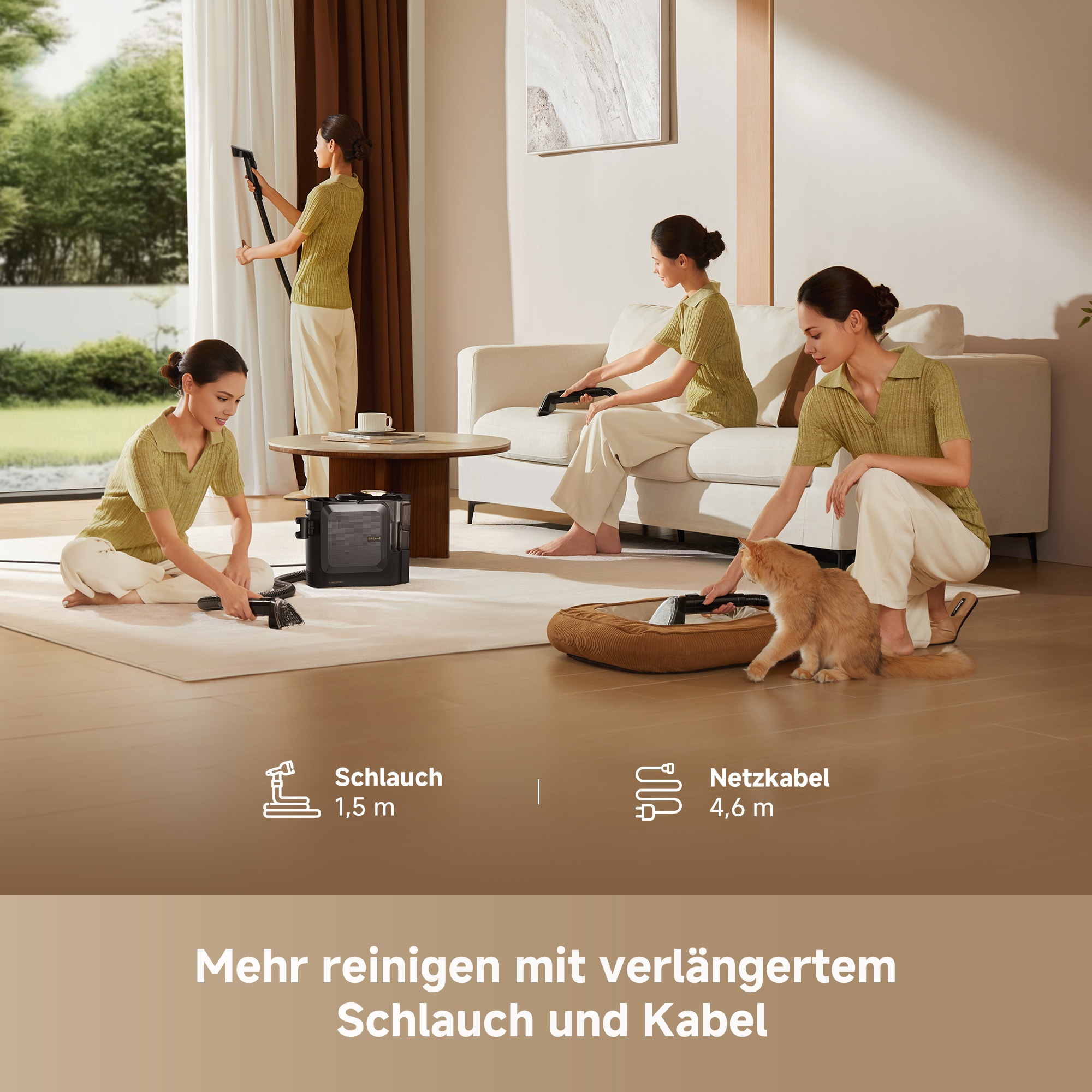 Dreame Dampfreiniger »N20 Steam« 4 Düsen, Heißwasser, Dampf, 600 W