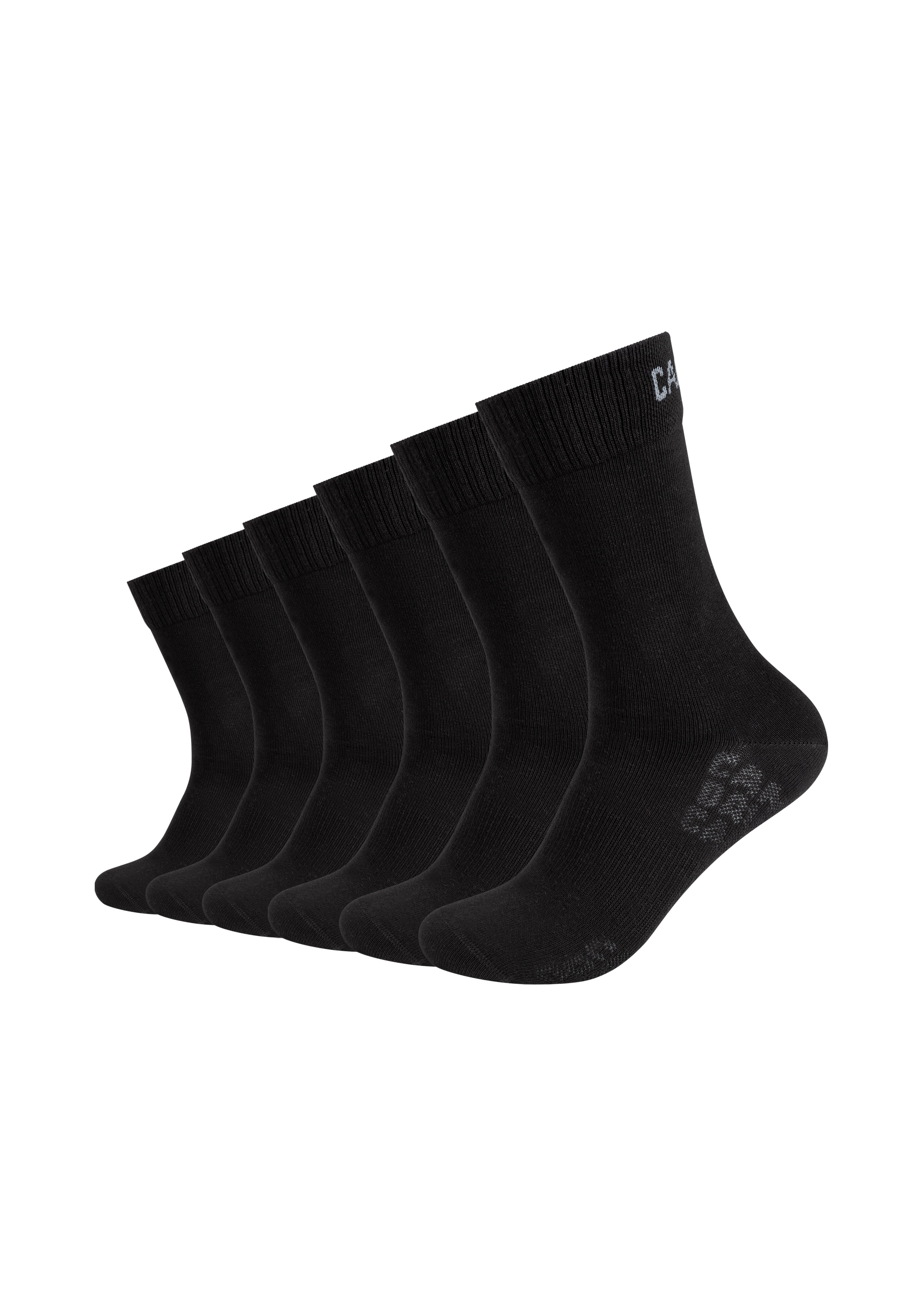 Camp David Herren Kurzsocken 6 Stk. tlg. Verstärkte Belastungszonen in schwarz, Größe 47-49