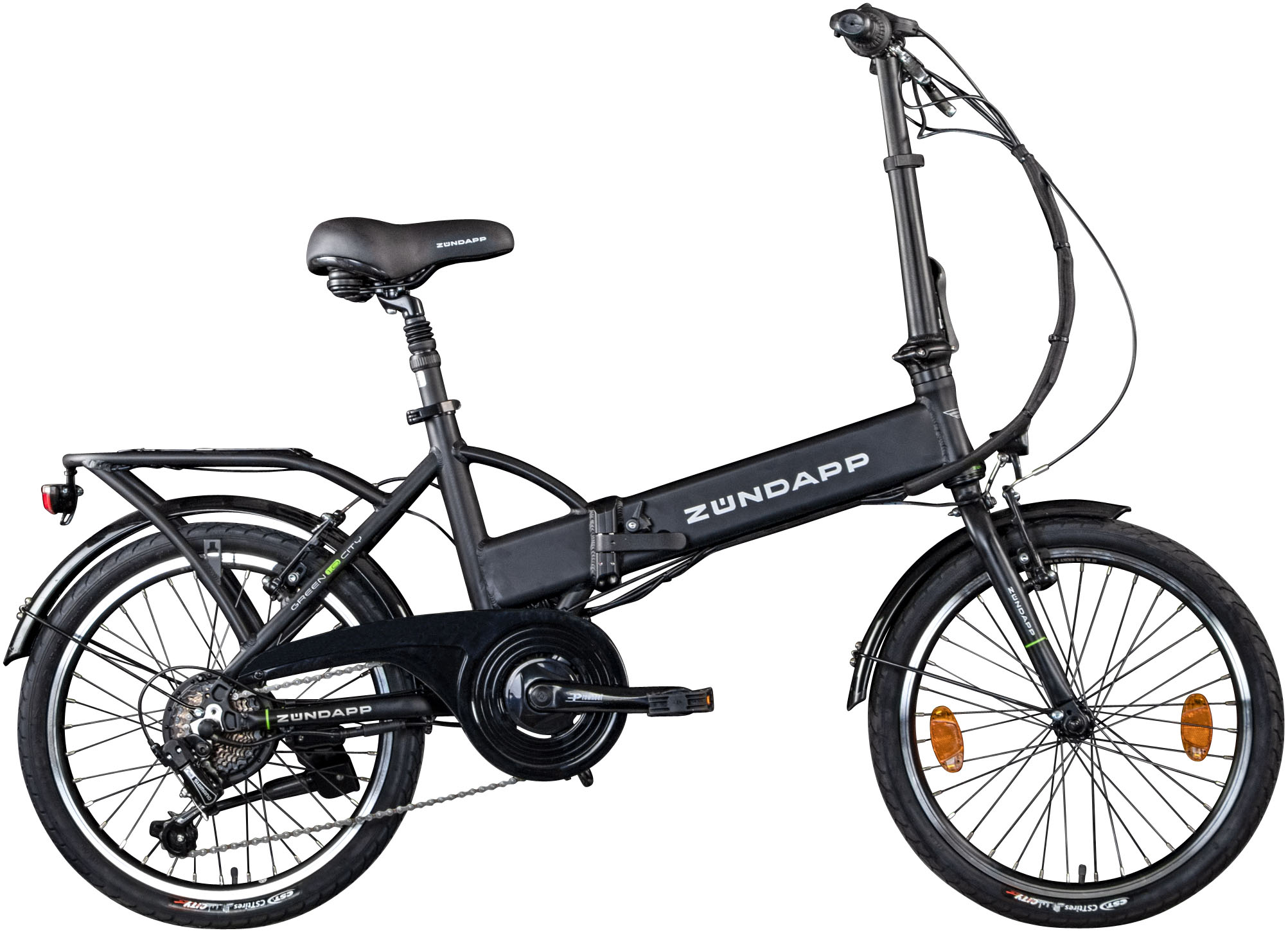 Zündapp »Z101« 6 Gang Shimano Tourney RD-TY300 Schaltwerk Kettenschaltung Heckmotor 250 W Pedelec in schwarz, Größe 20 Zoll (50,80 cm)