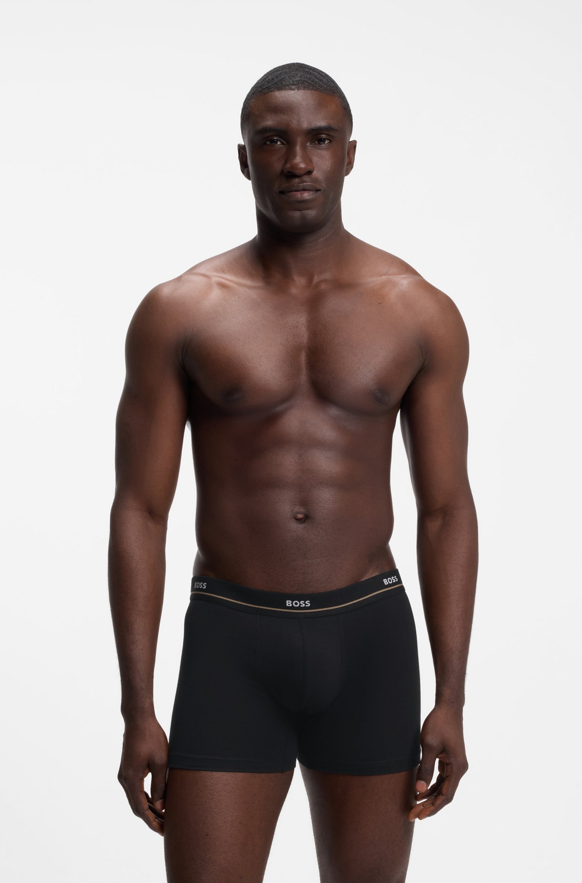 BOSS Boxershorts »BoxerBr 5P Essential« 5 Stk. aus Stretch-Baumwolle mit Logo-Bund