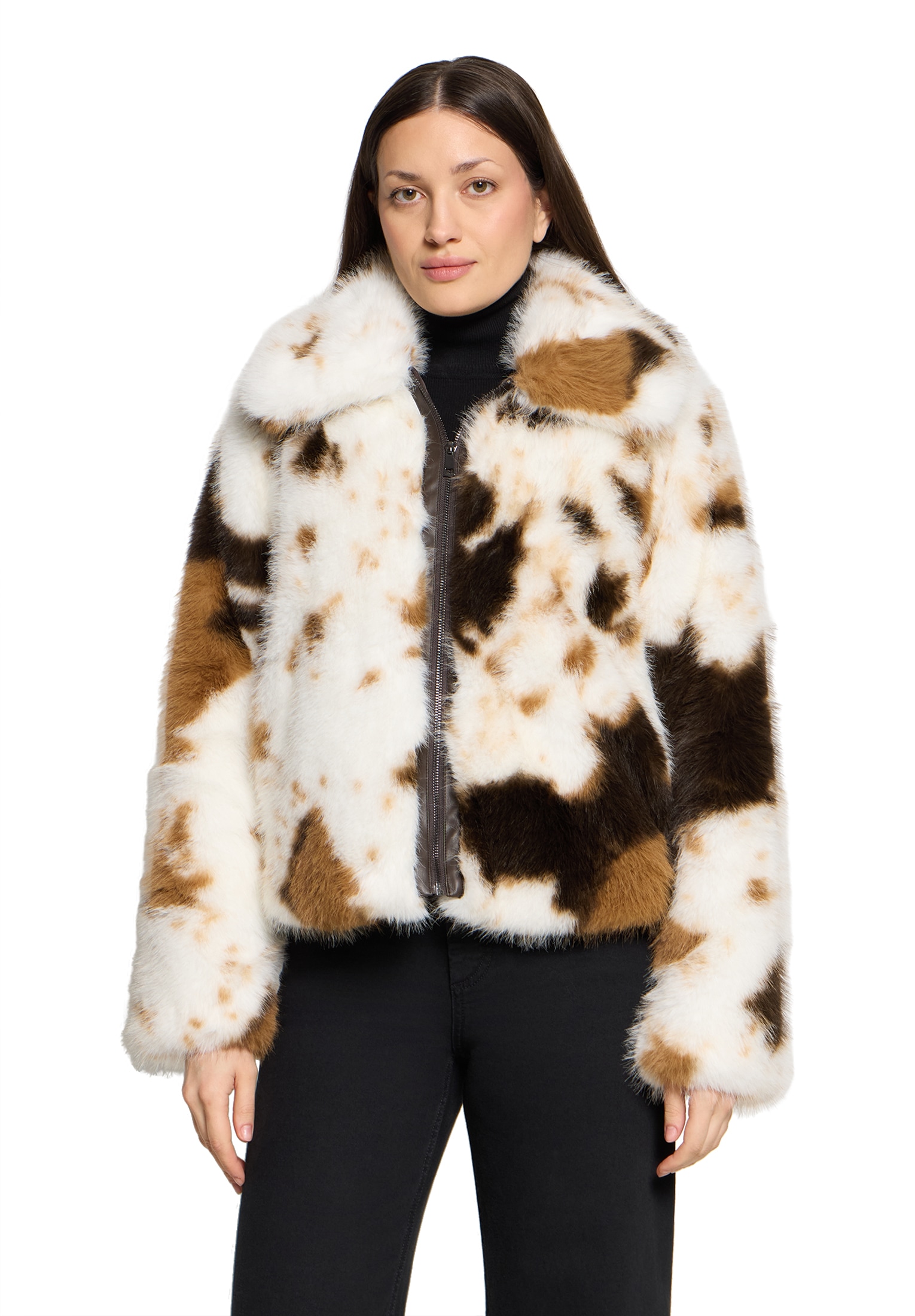 Amber & June Plüschjacke »Plüschjacke mit Taschen«